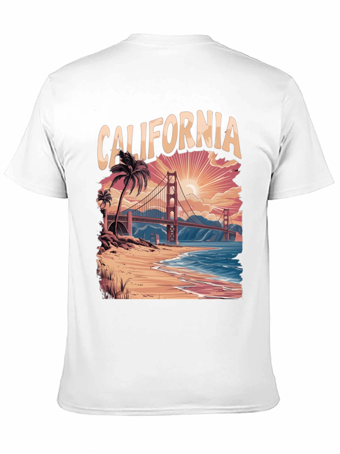 California Graphic Tee - Beach Sunset Design