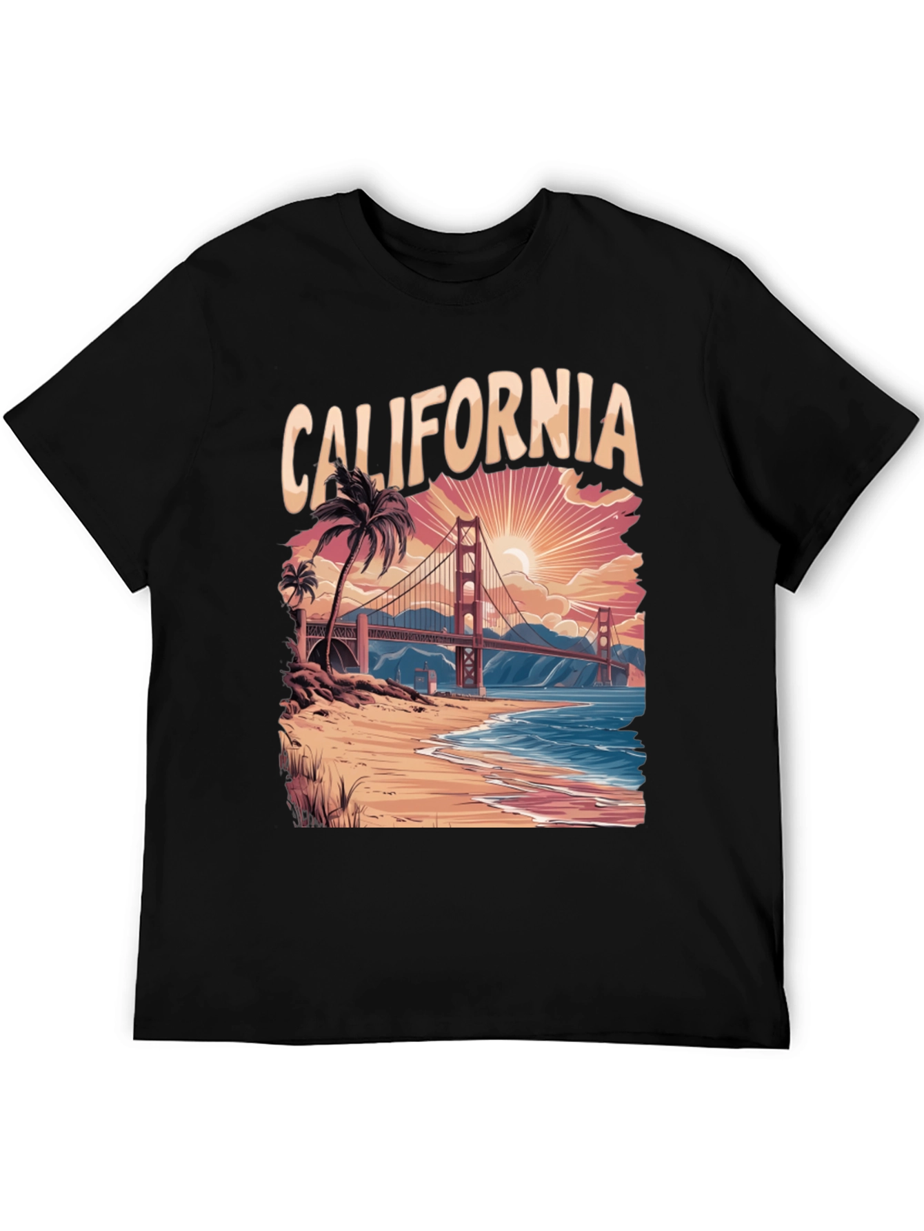 California Graphic Tee - Beach Sunset Design