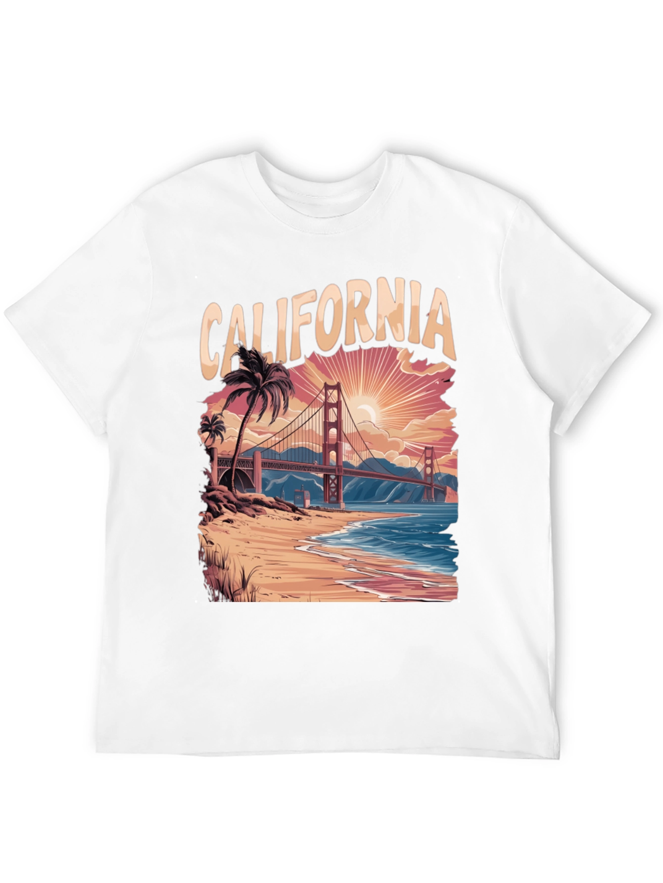 California Graphic Tee - Beach Sunset Design