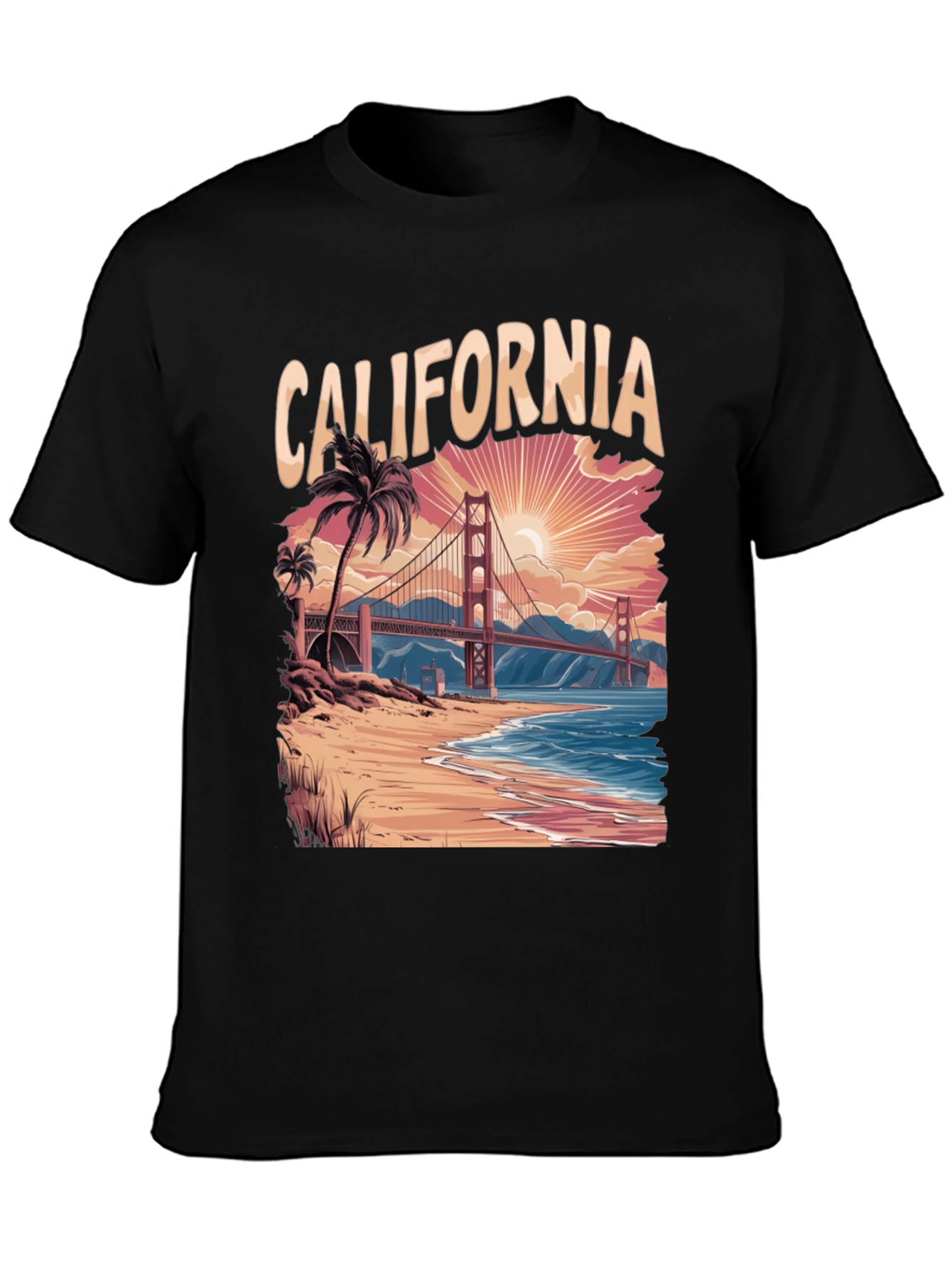 California Graphic Tee - Beach Sunset Design
