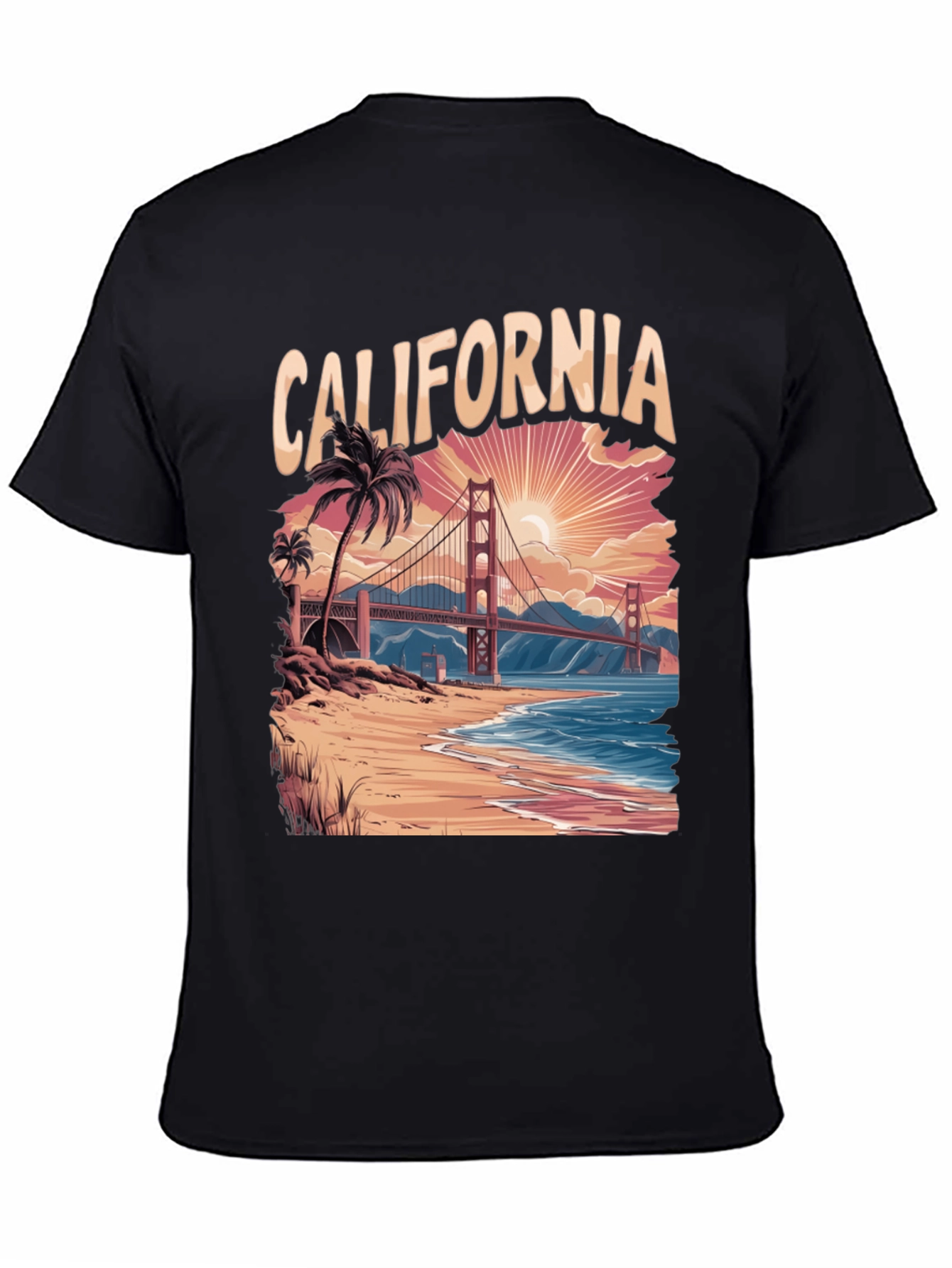 California Graphic Tee - Beach Sunset Design