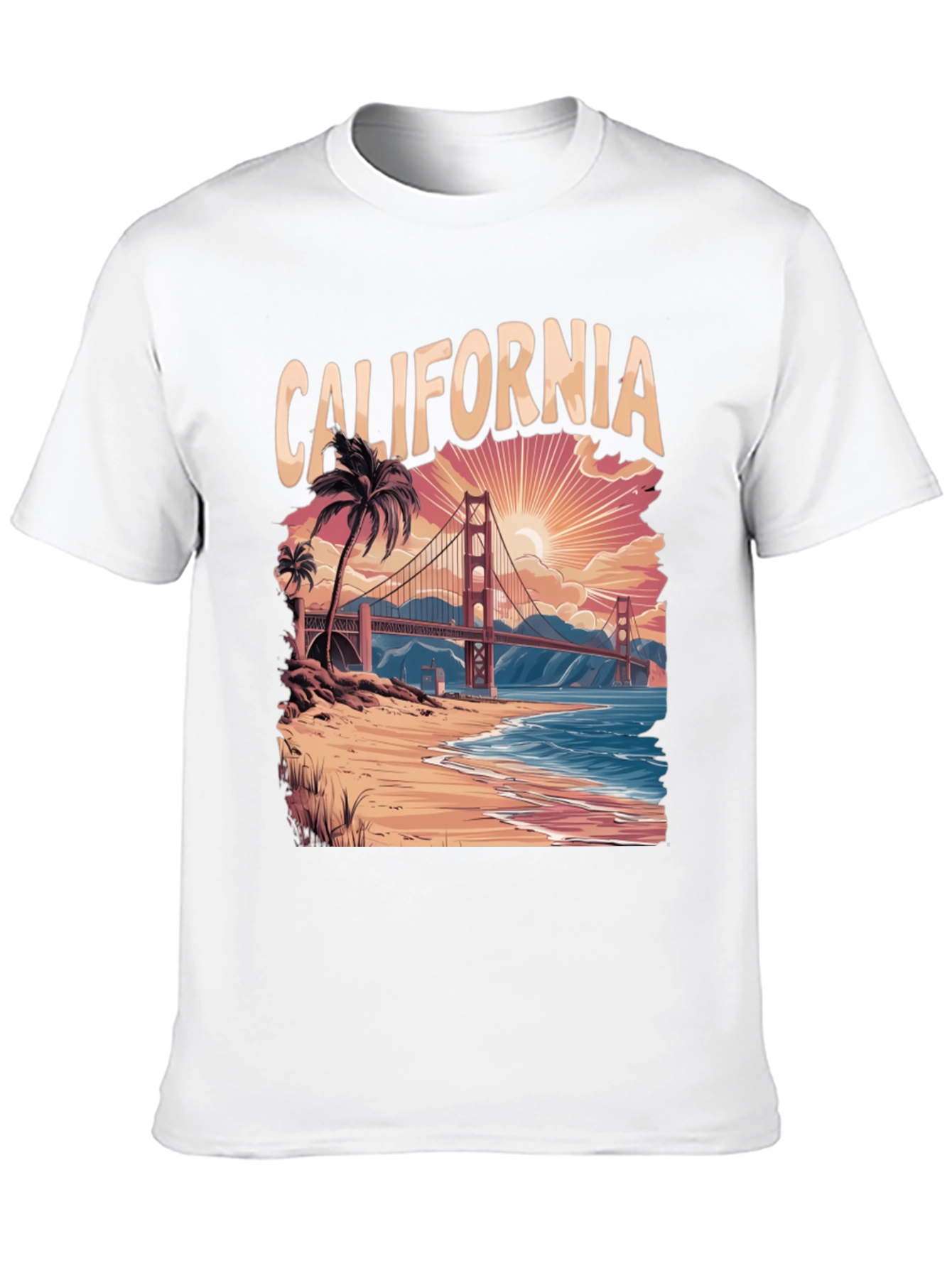 California Graphic Tee - Beach Sunset Design