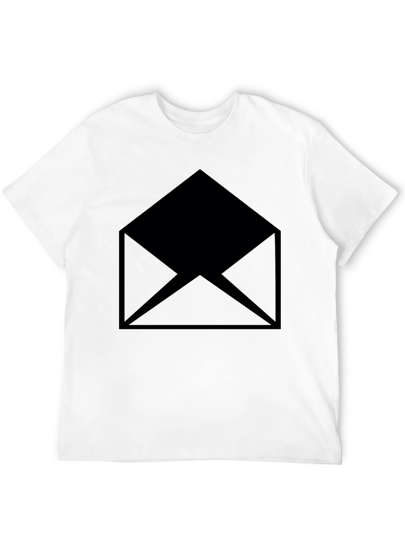 Black T-Shirt with Envelope Graphic