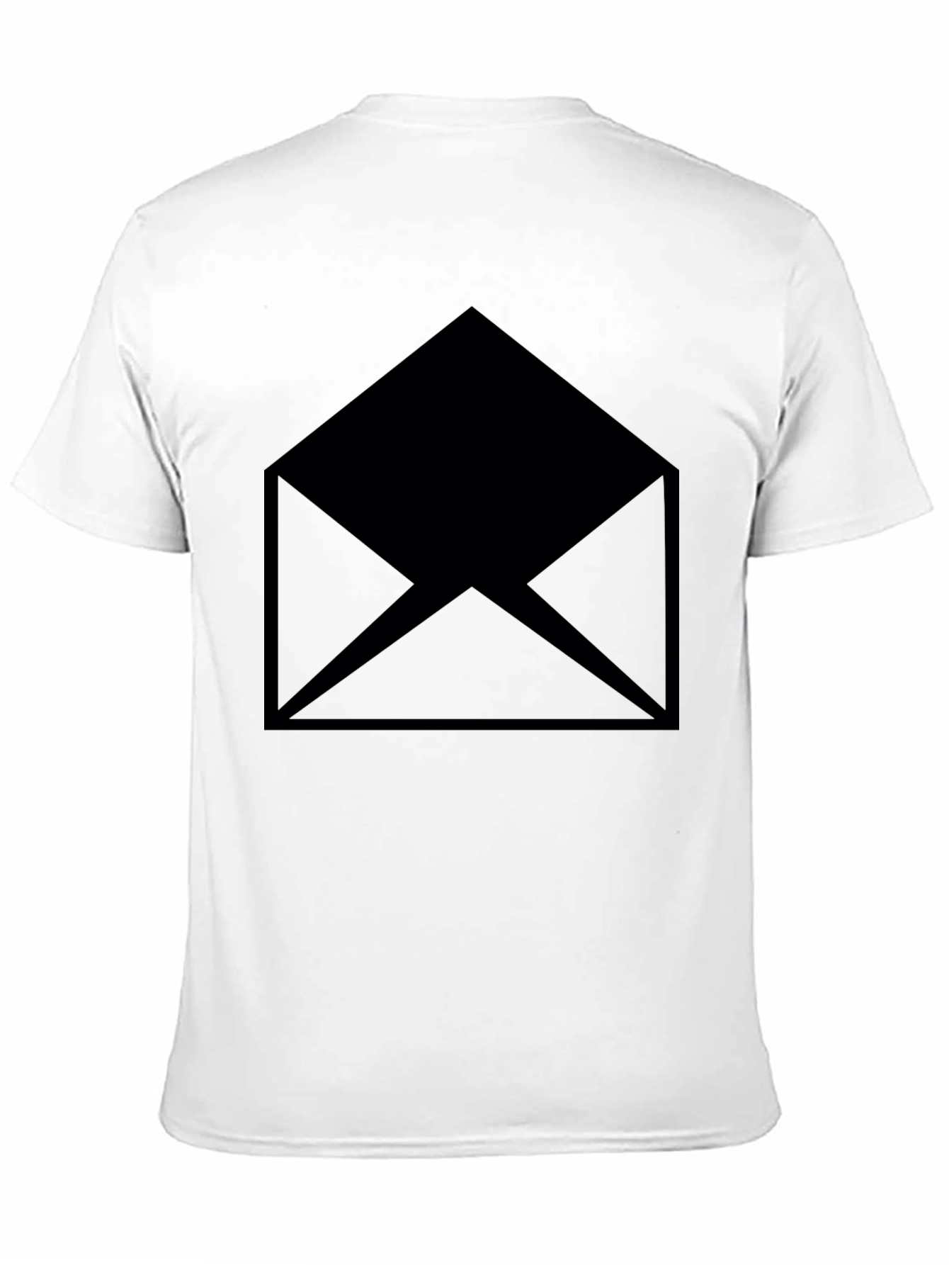 Black T-Shirt with Envelope Graphic