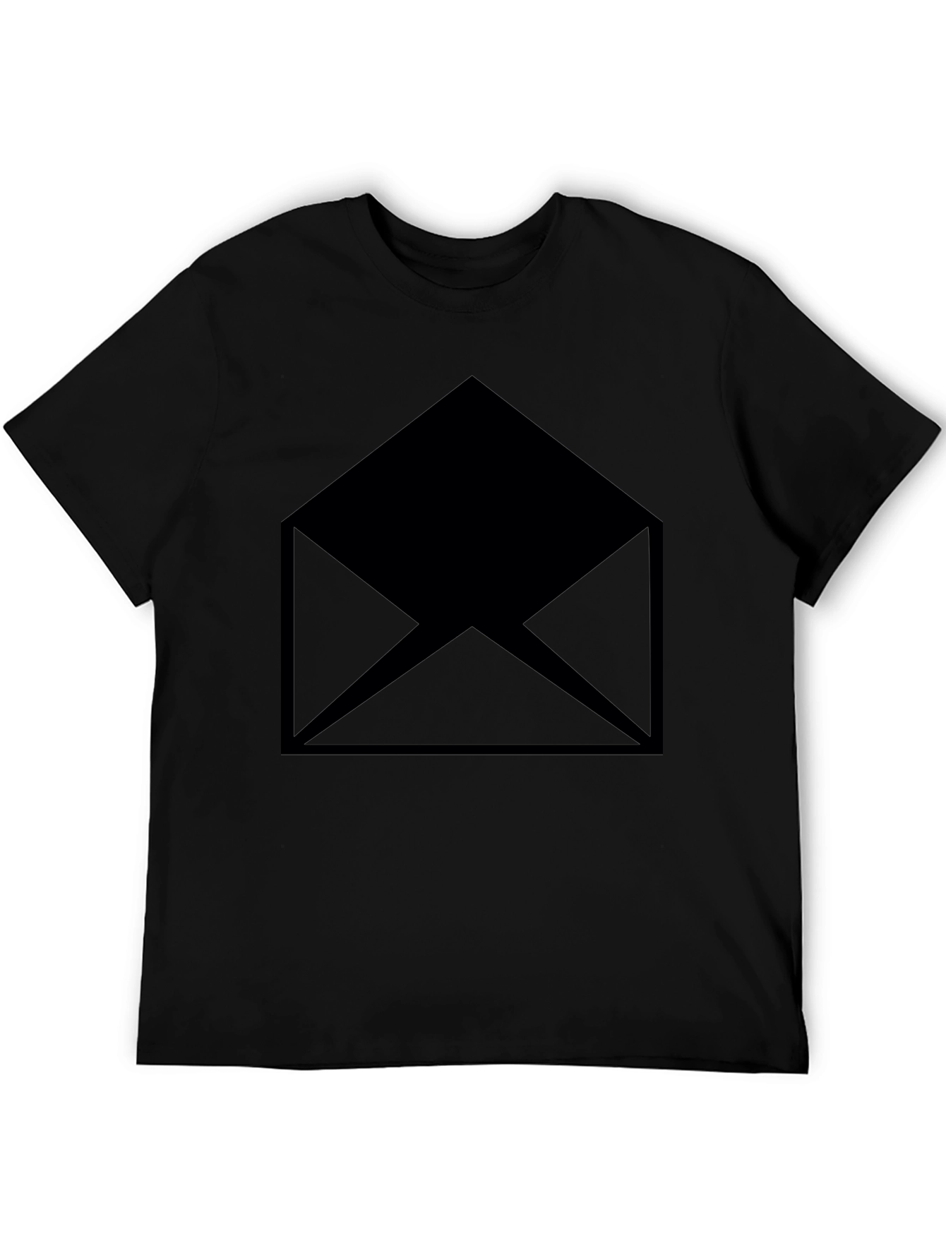 Black T-Shirt with Envelope Graphic