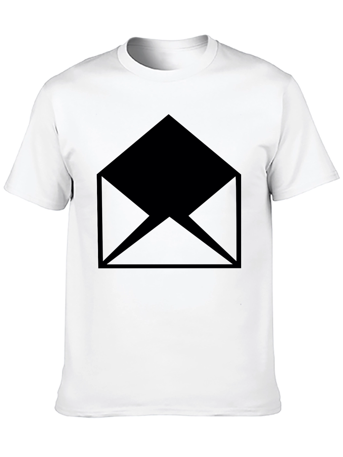 Black T-Shirt with Envelope Graphic