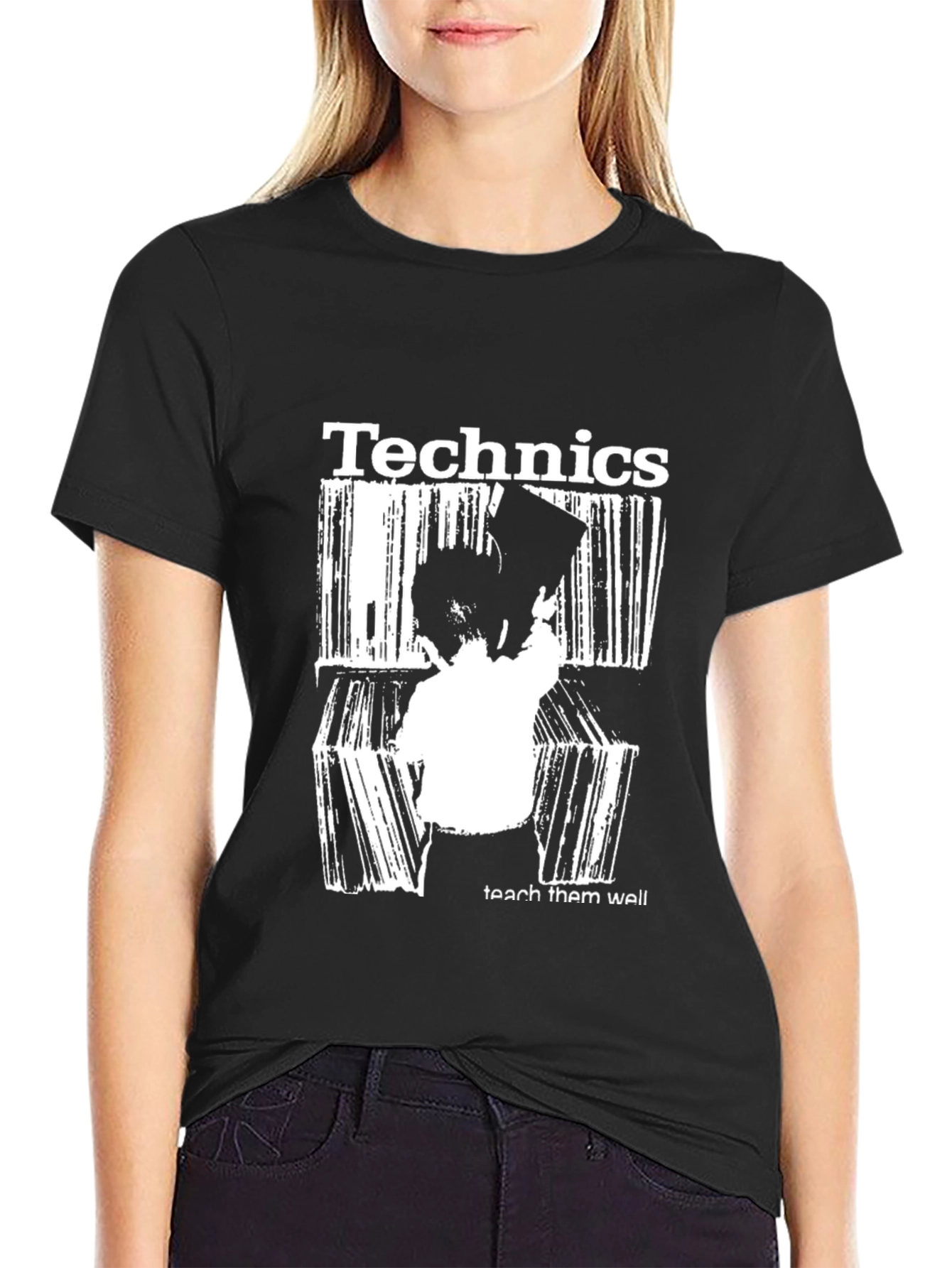 Technics teach them well Black T-Shirt