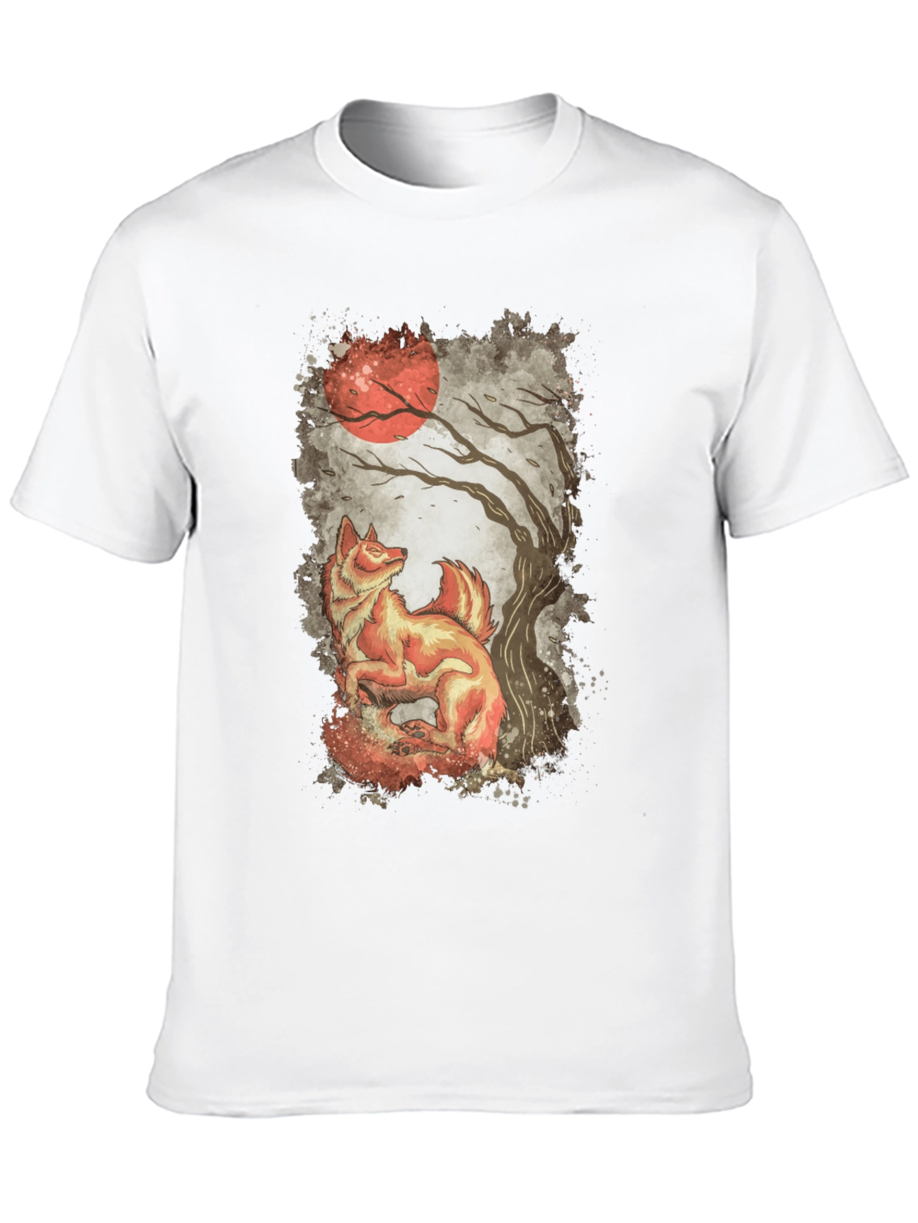 Fox and Moon Graphic Print Tee