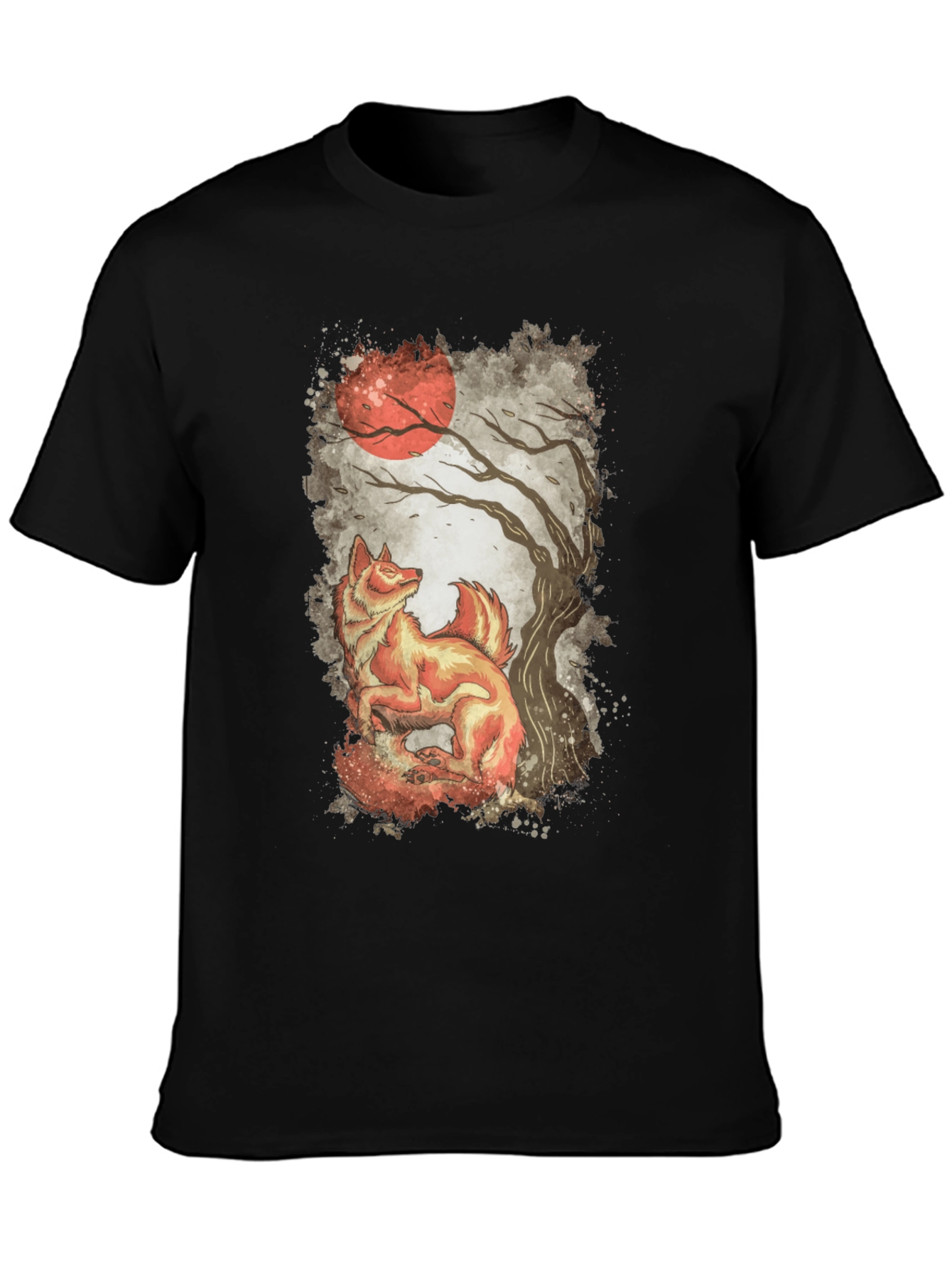 Fox and Moon Graphic Print Tee