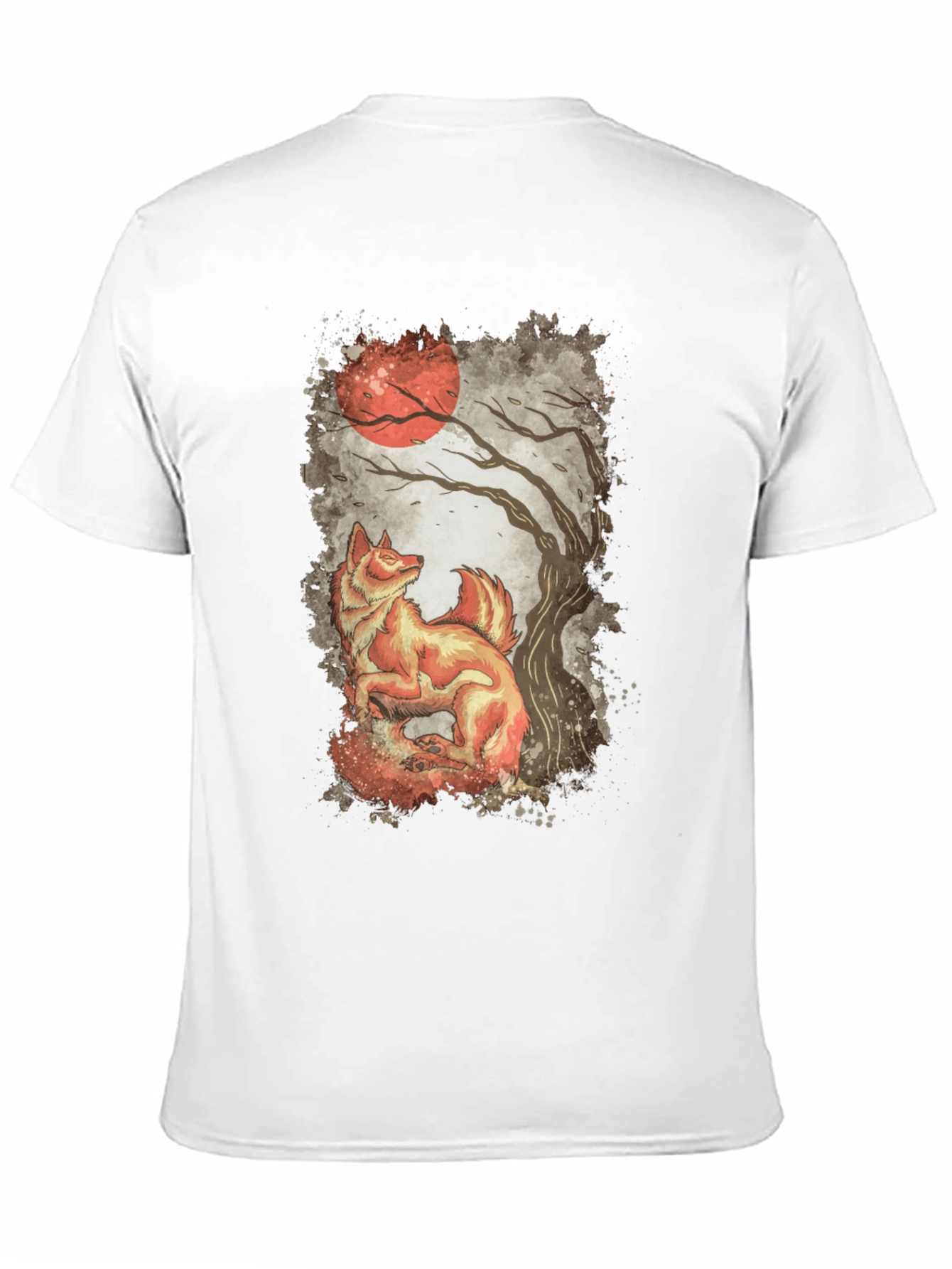 Fox and Moon Graphic Print Tee