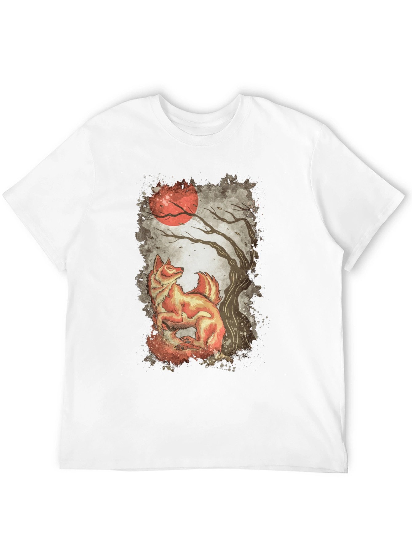 Fox and Moon Graphic Print Tee