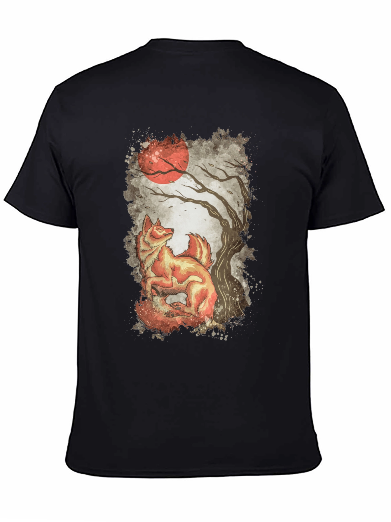 Fox and Moon Graphic Print Tee