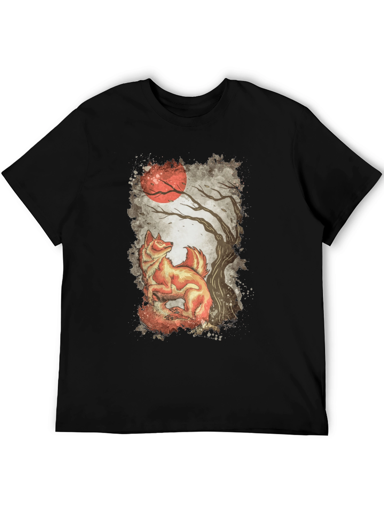 Fox and Moon Graphic Print Tee