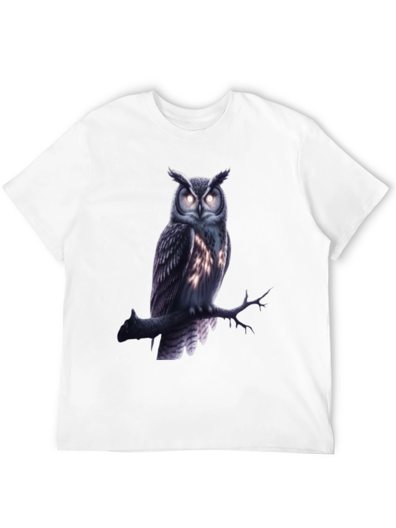 Owl Graphic Tee - Mens Black Crew Neck T-Shirt