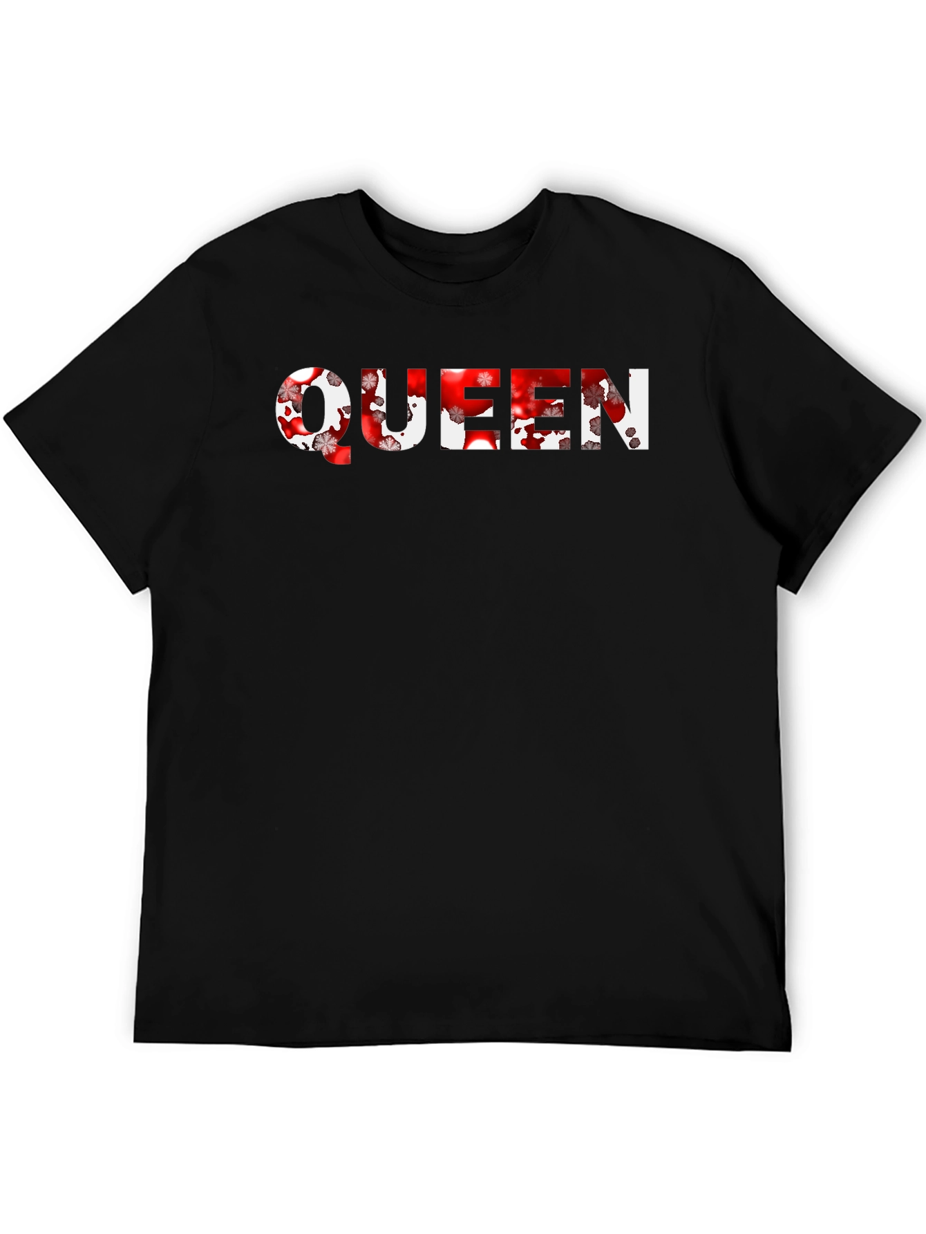 Queen Floral Print Black T-Shirt