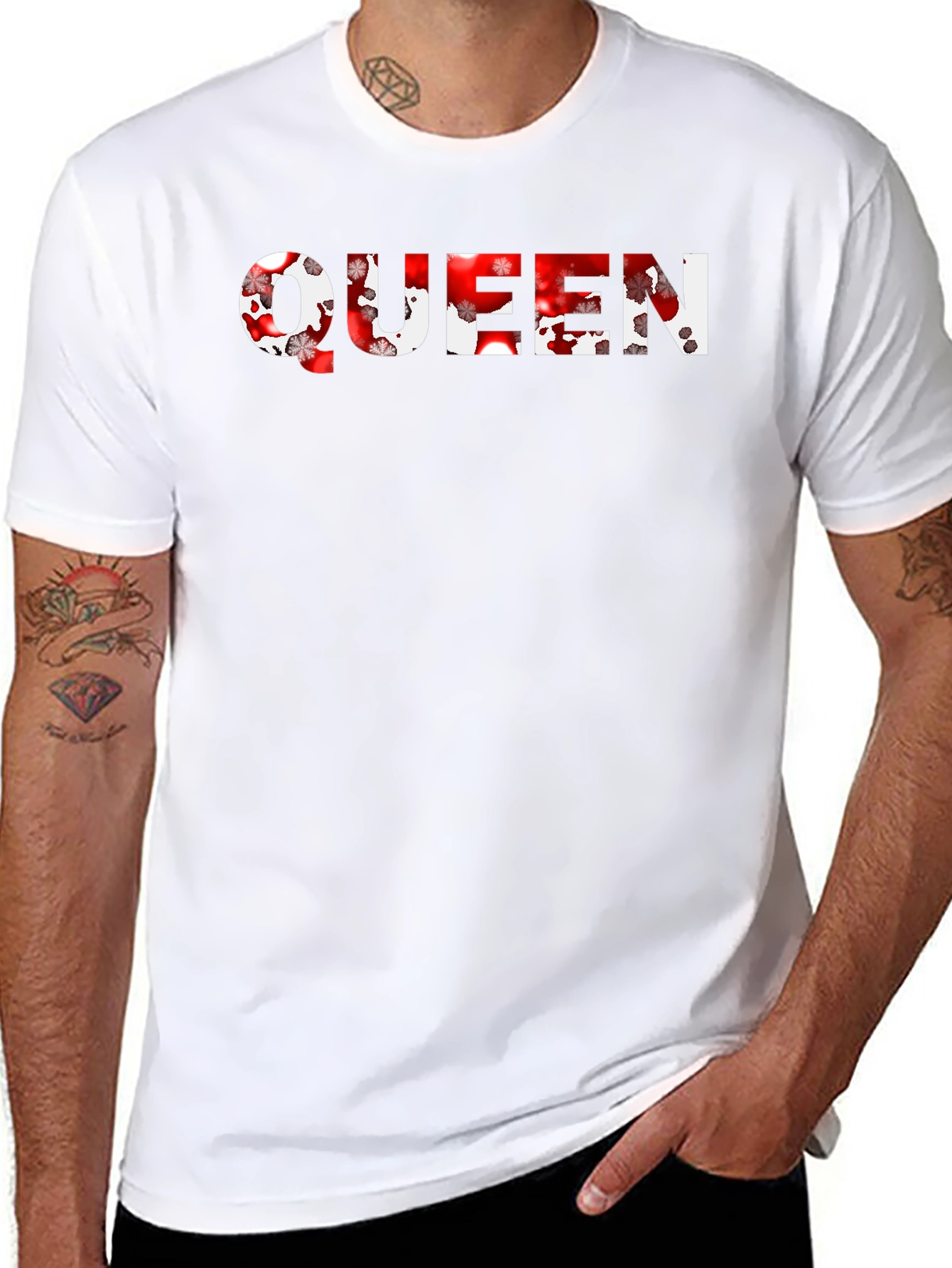 Queen Floral Print Black T-Shirt