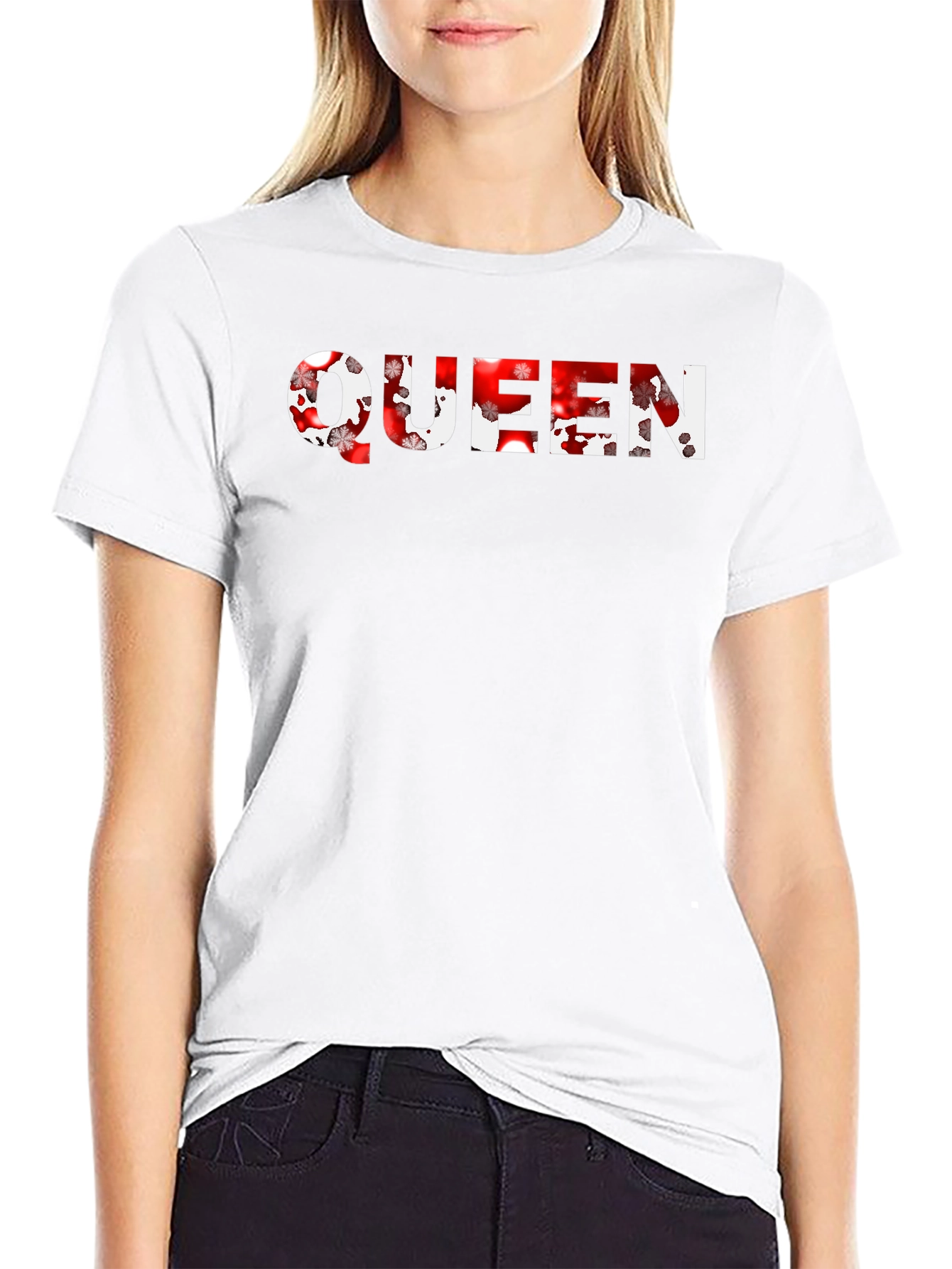 Queen Floral Print Black T-Shirt