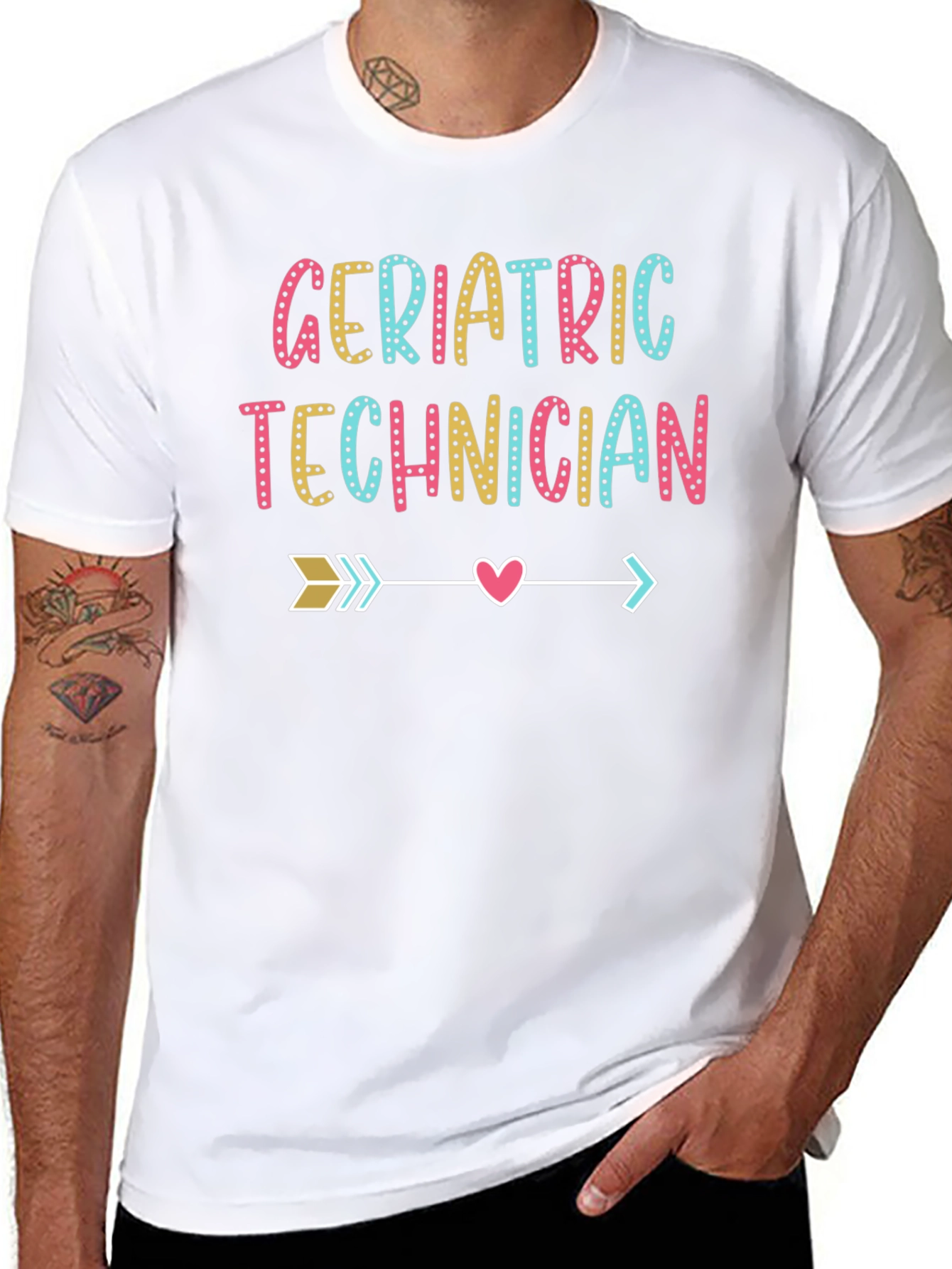 Geriatric Technician Arrow Heart T-Shirt