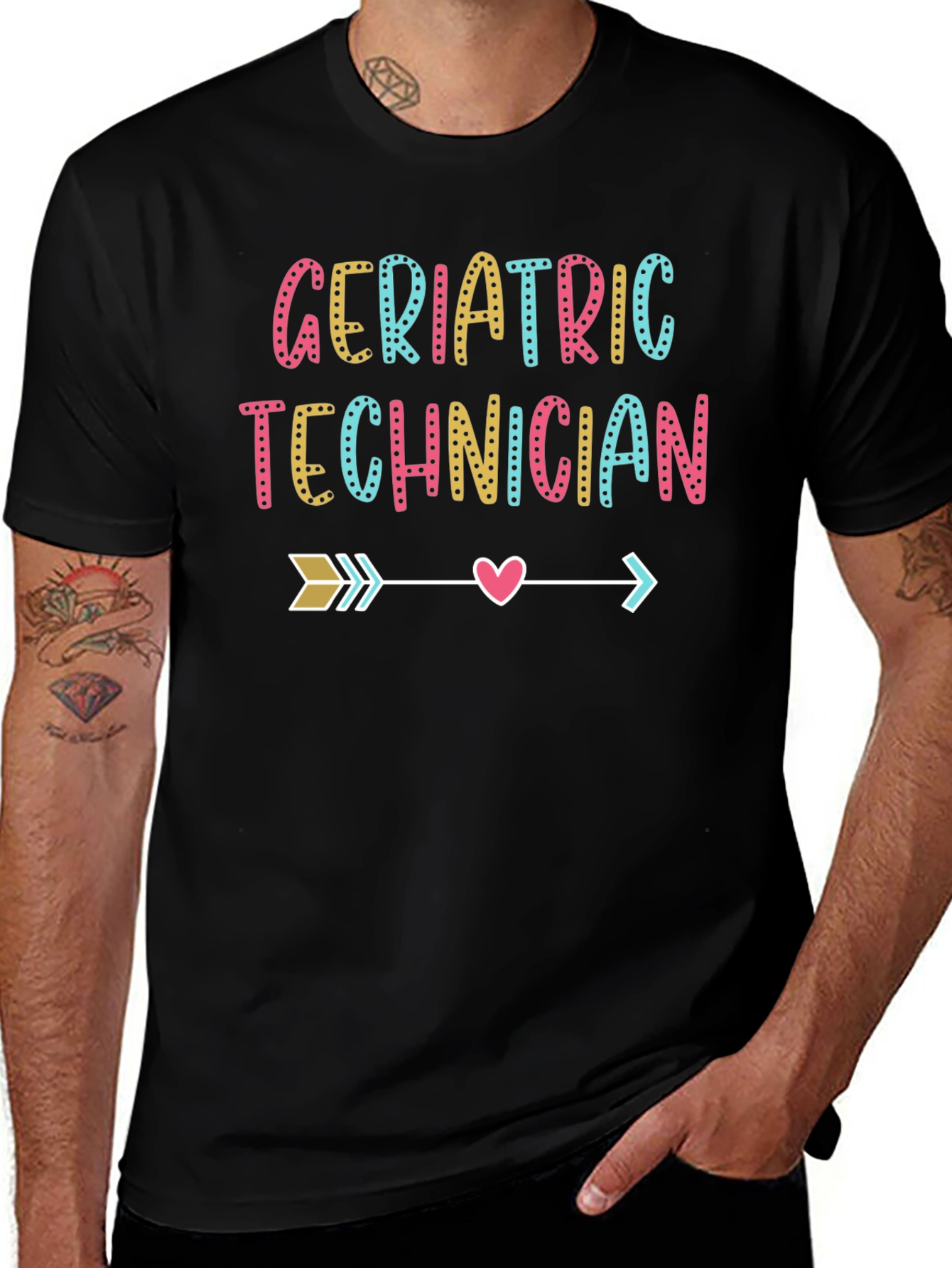 Geriatric Technician Arrow Heart T-Shirt