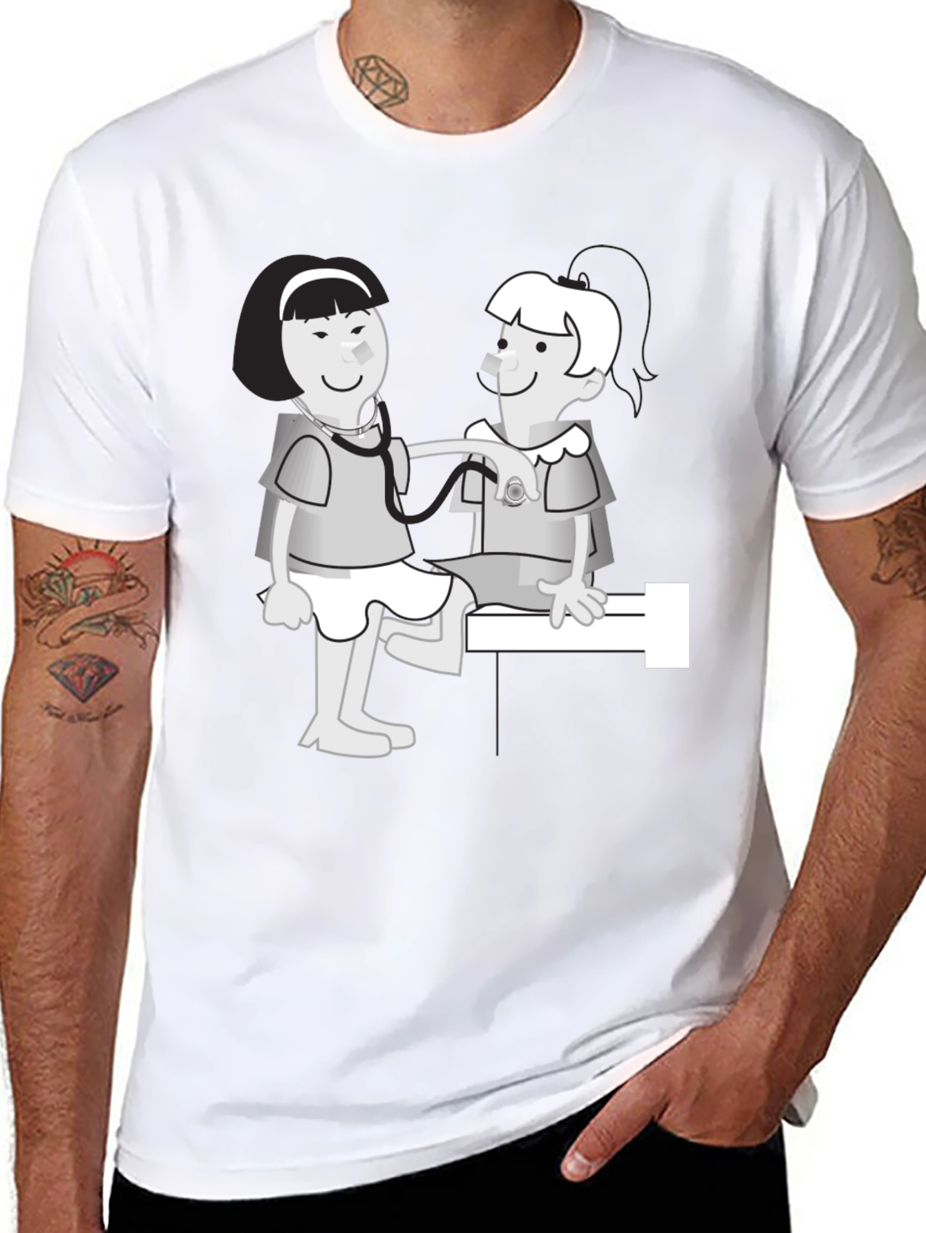 Cartoon Doctor T-Shirt - Novelty Graphic Tee