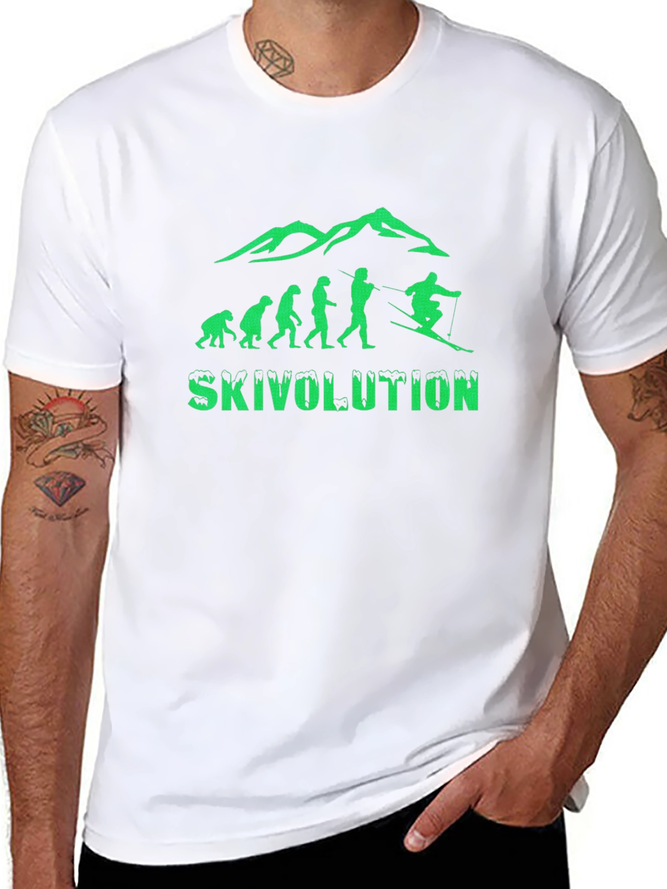 Skivolution Black T-Shirt - Ski Evolution Design