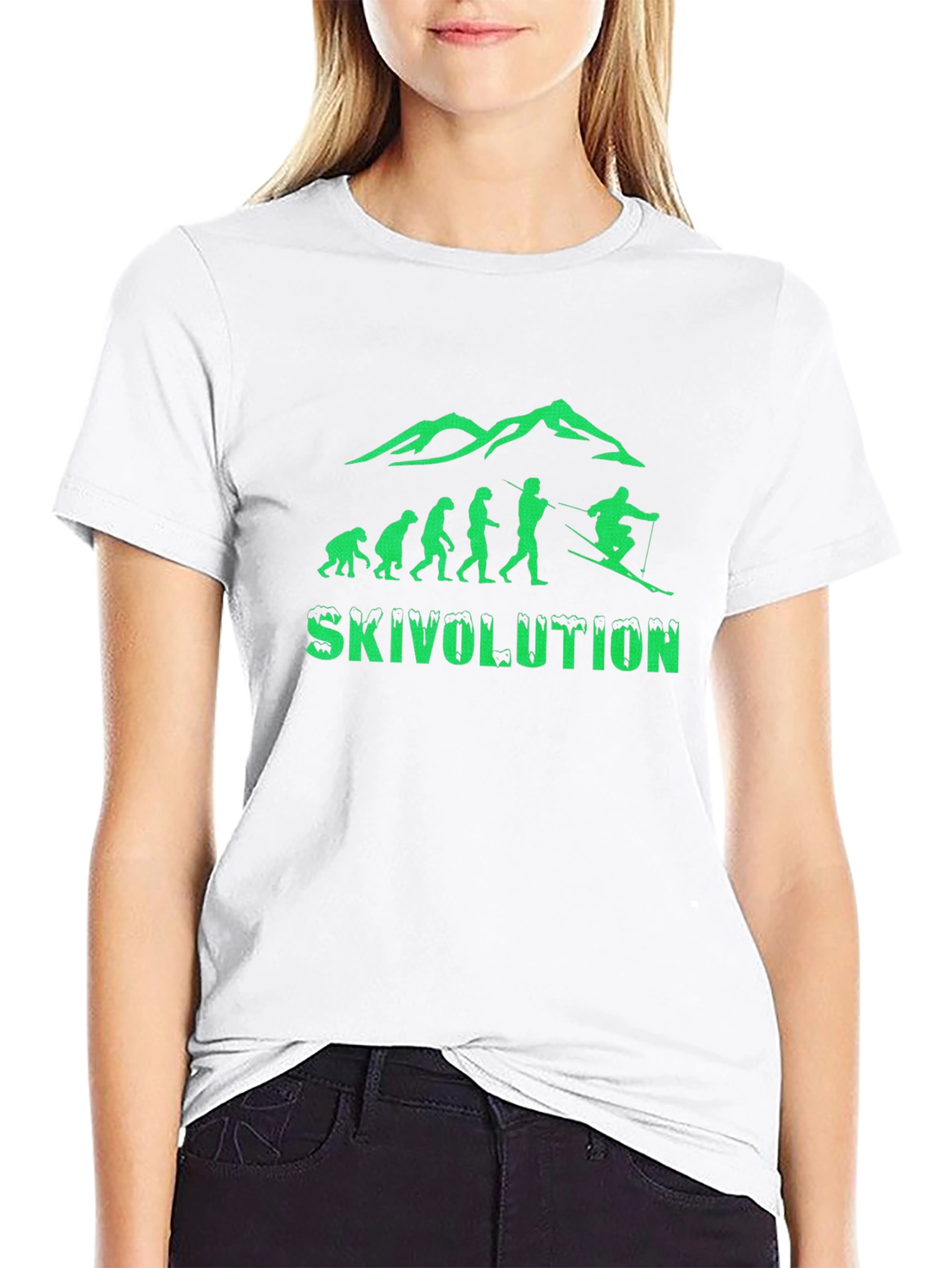 Skivolution Black T-Shirt - Ski Evolution Design