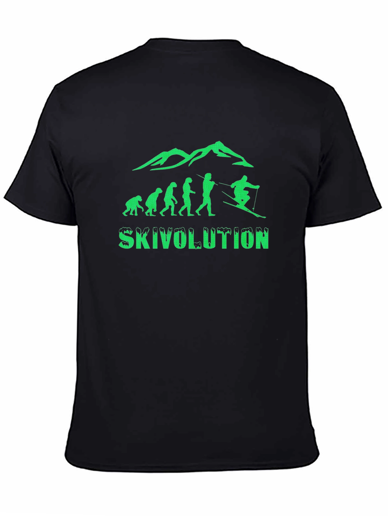 Skivolution Black T-Shirt - Ski Evolution Design