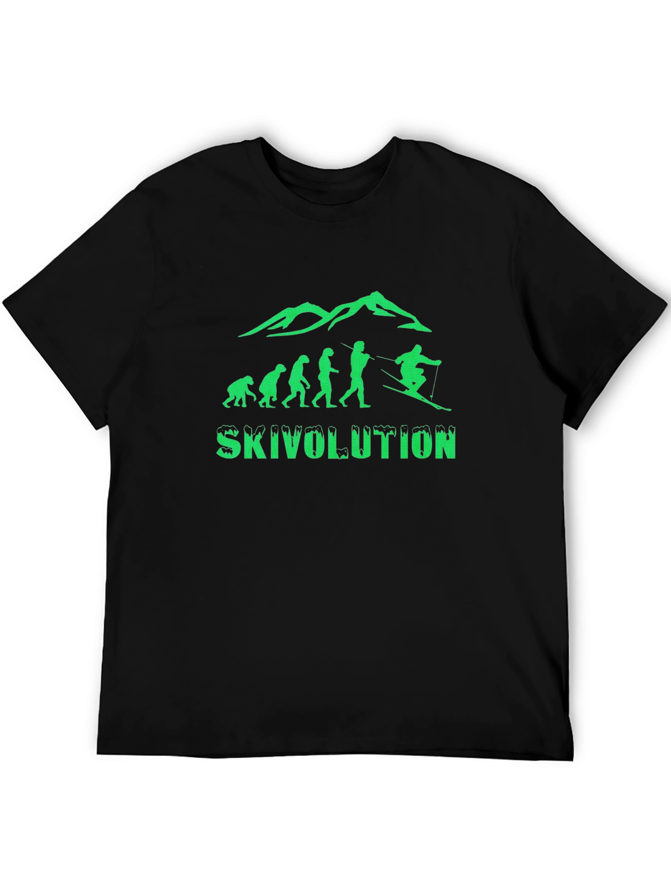 Skivolution Black T-Shirt - Ski Evolution Design