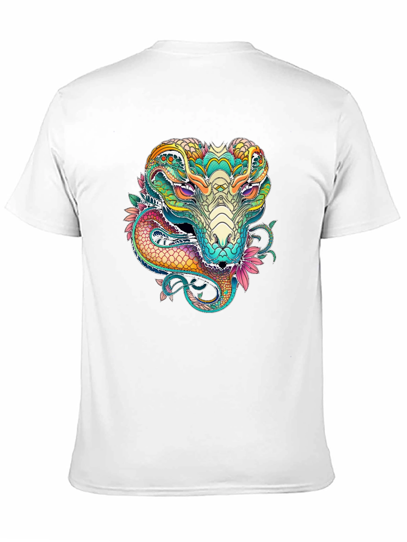 Vibrant Cobra Graphic Print Black T-Shirt