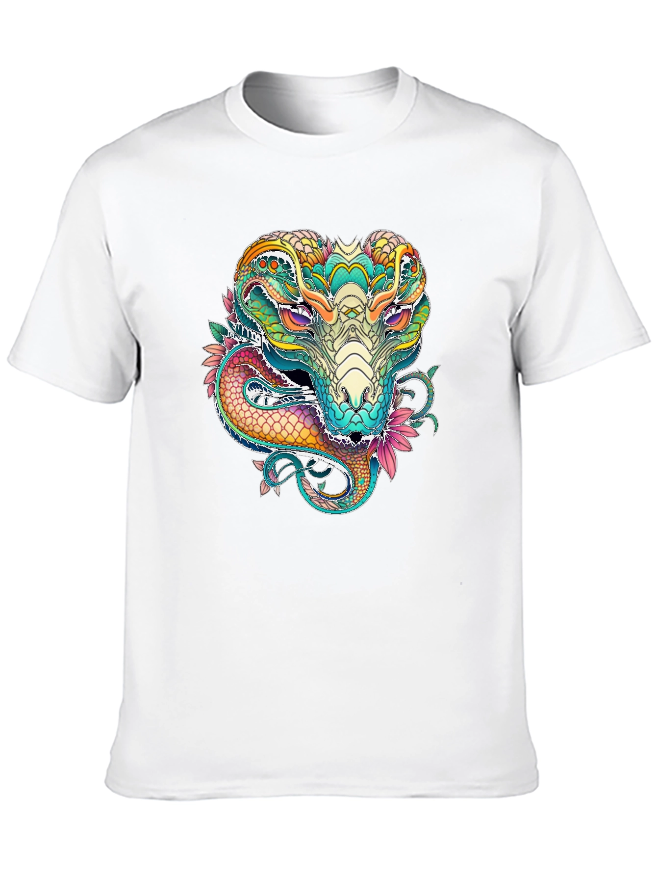 Vibrant Cobra Graphic Print Black T-Shirt