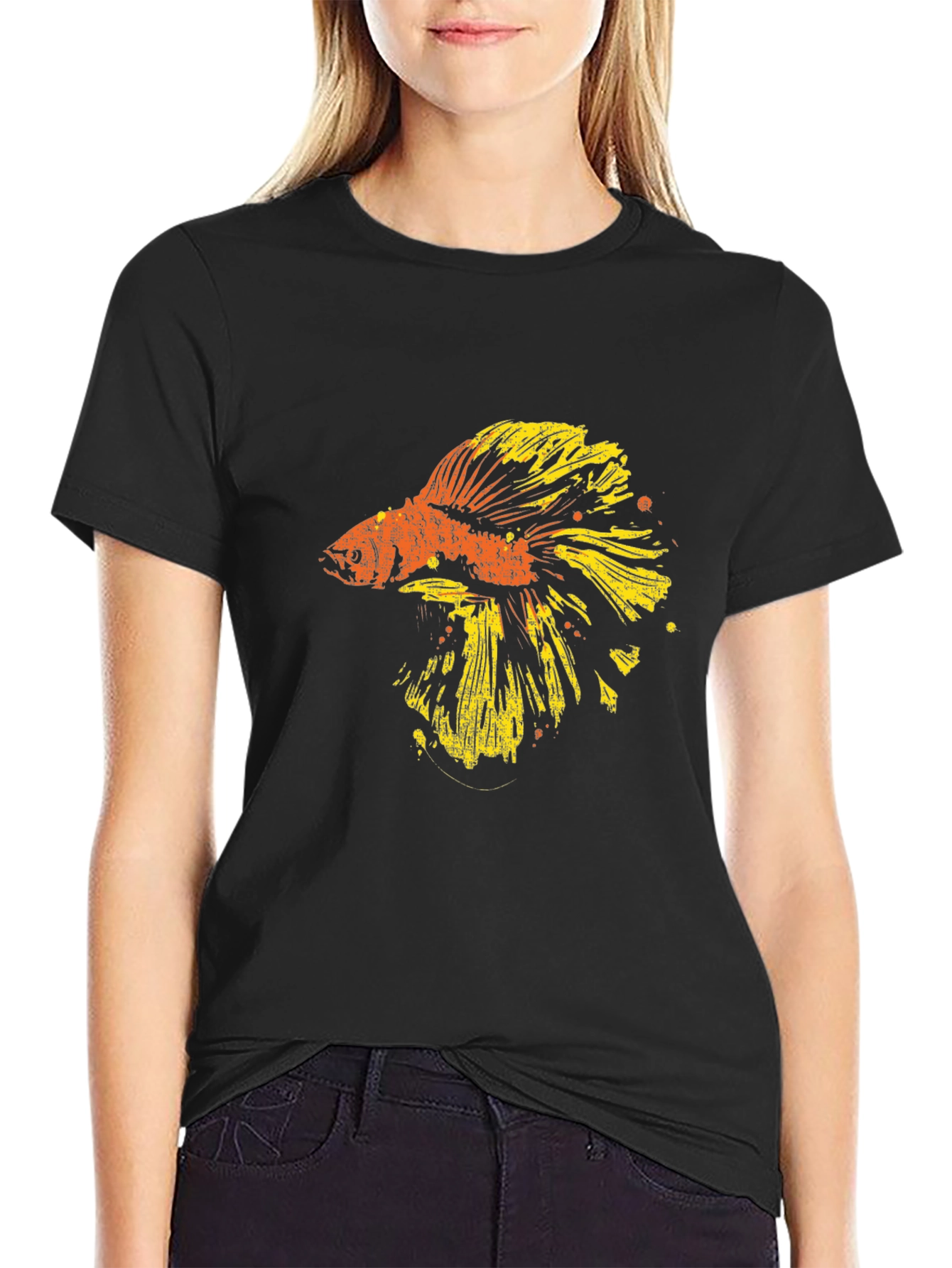 Betta Fish Graphic T-Shirt - Black
