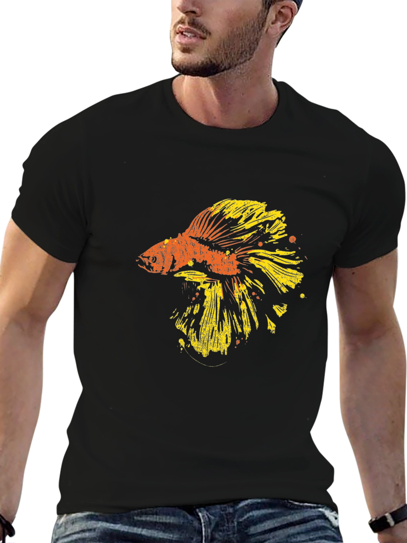 Betta Fish Graphic T-Shirt - Black