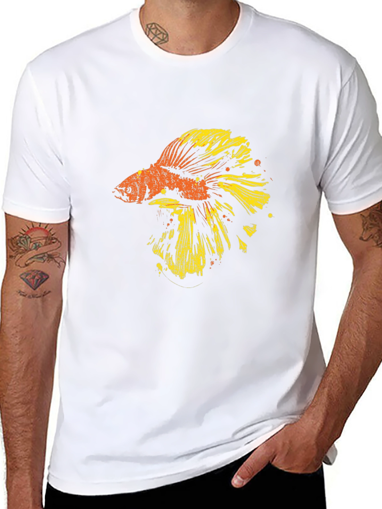 Betta Fish Graphic T-Shirt - Black
