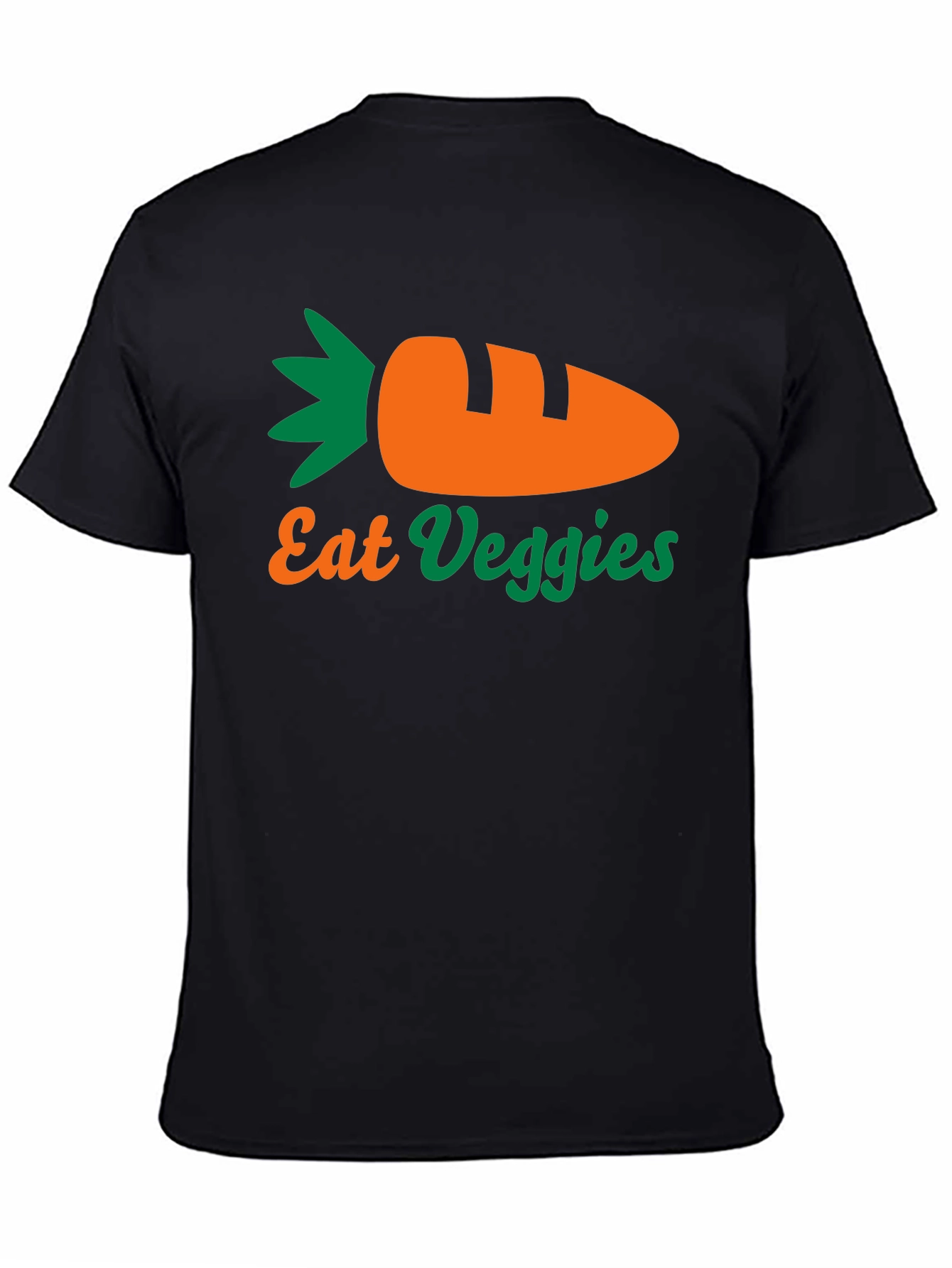 Eat Veggies T-Shirt - Black Carrot Design
