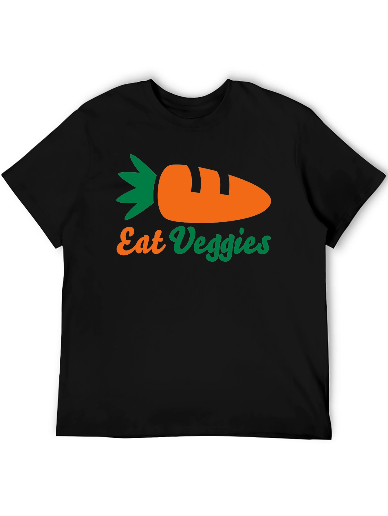 Eat Veggies T-Shirt - Black Carrot Design