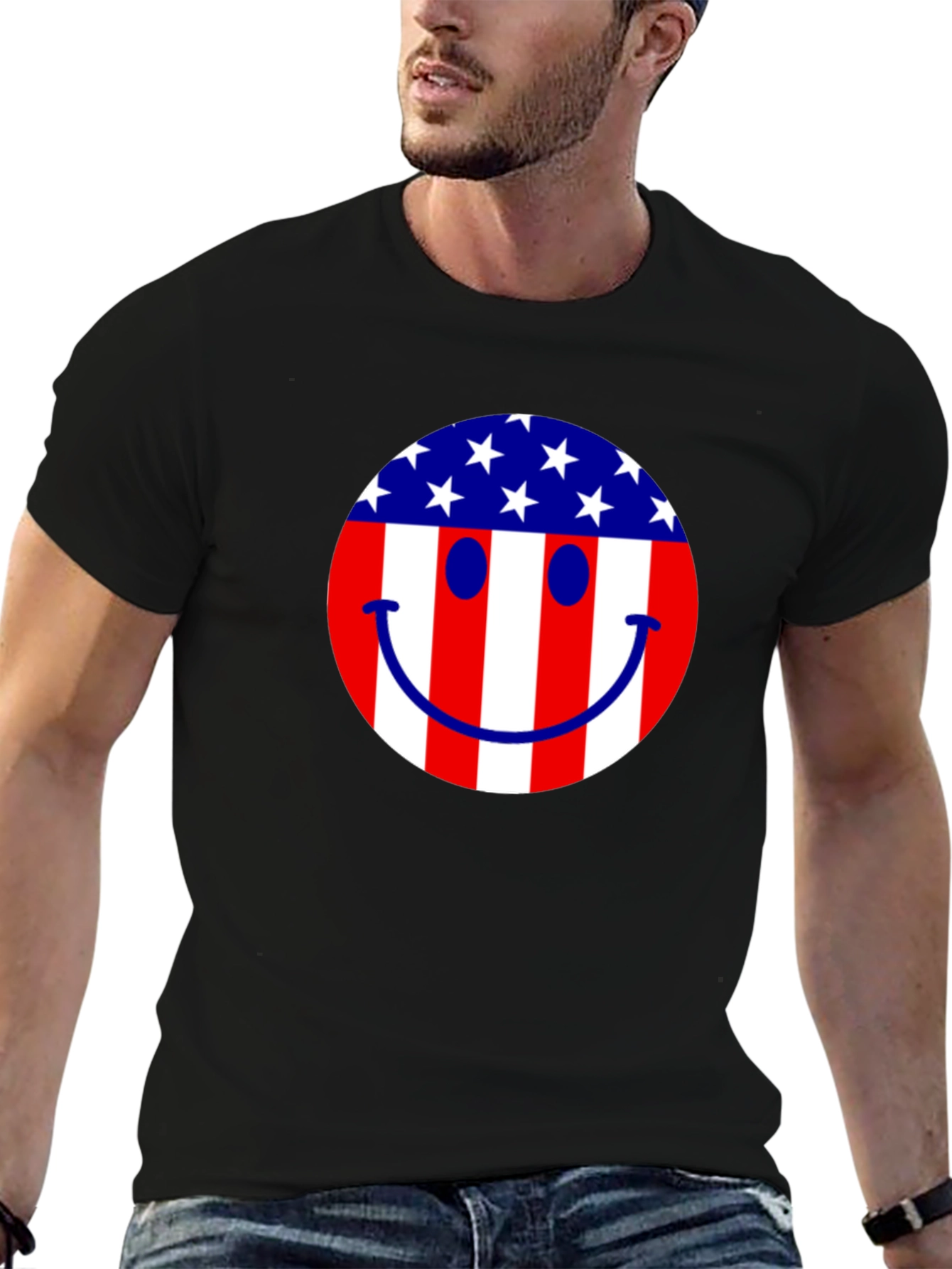 American Flag Smiley Face T-Shirt