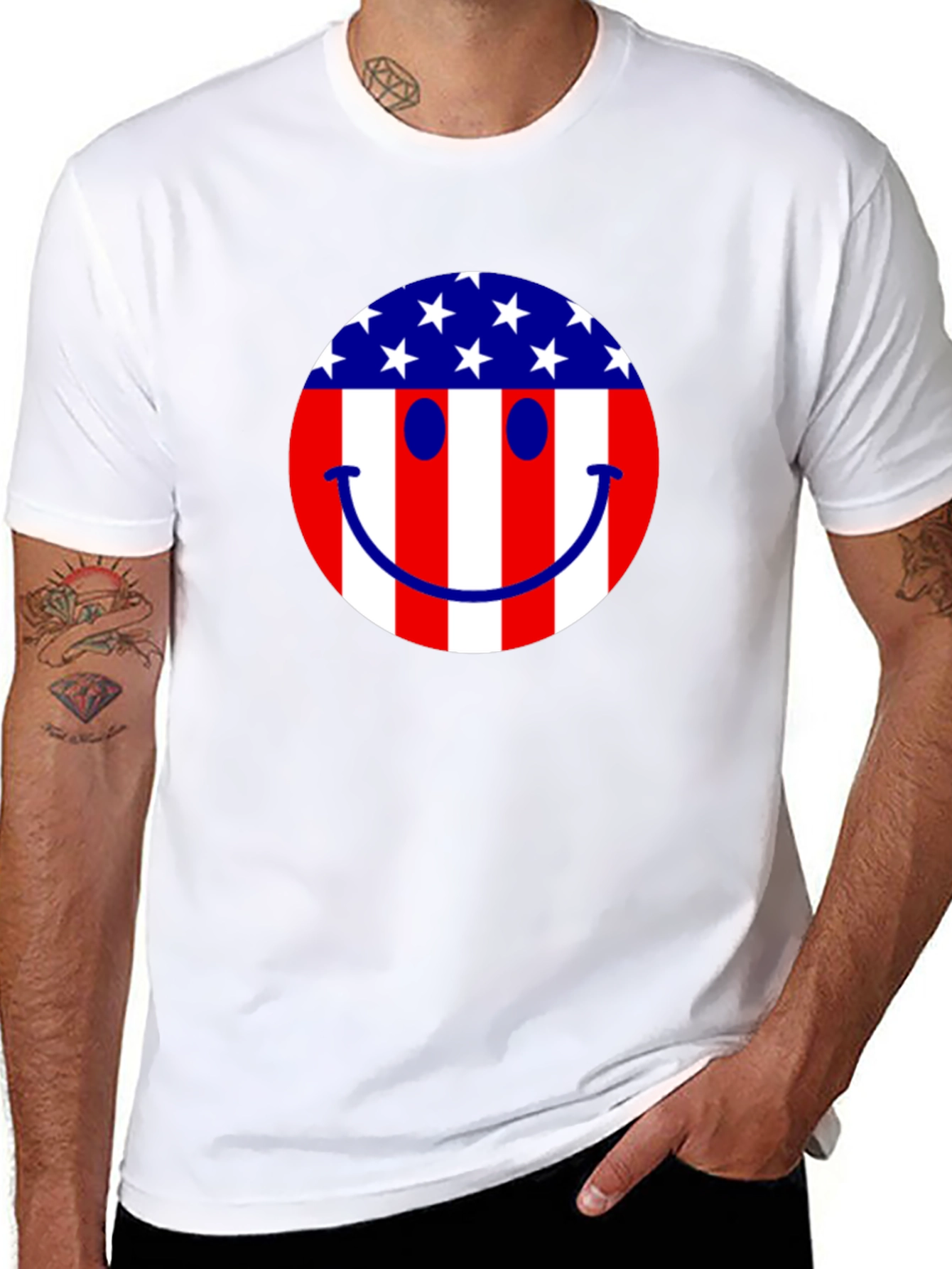 American Flag Smiley Face T-Shirt