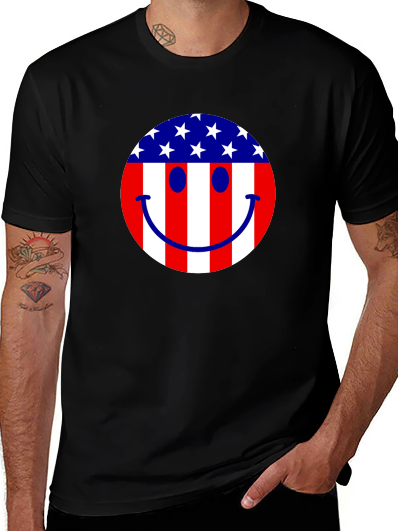 American Flag Smiley Face T-Shirt