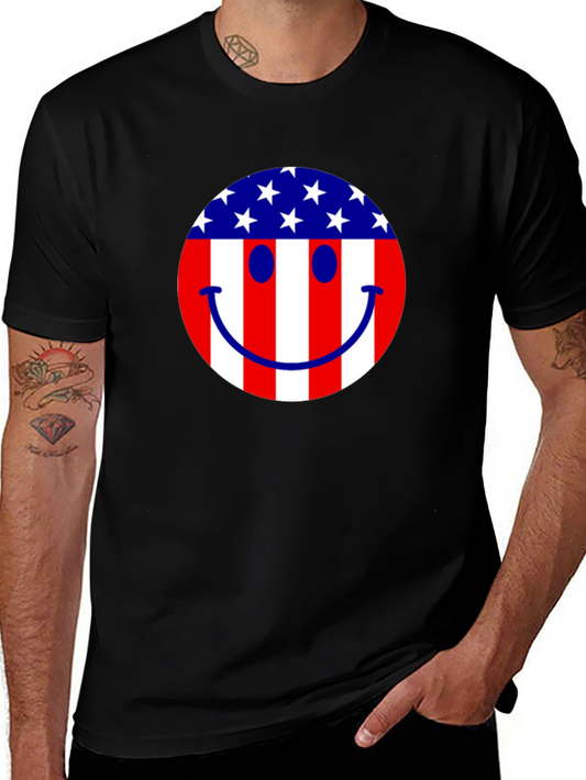 American Flag Smiley Face T-Shirt