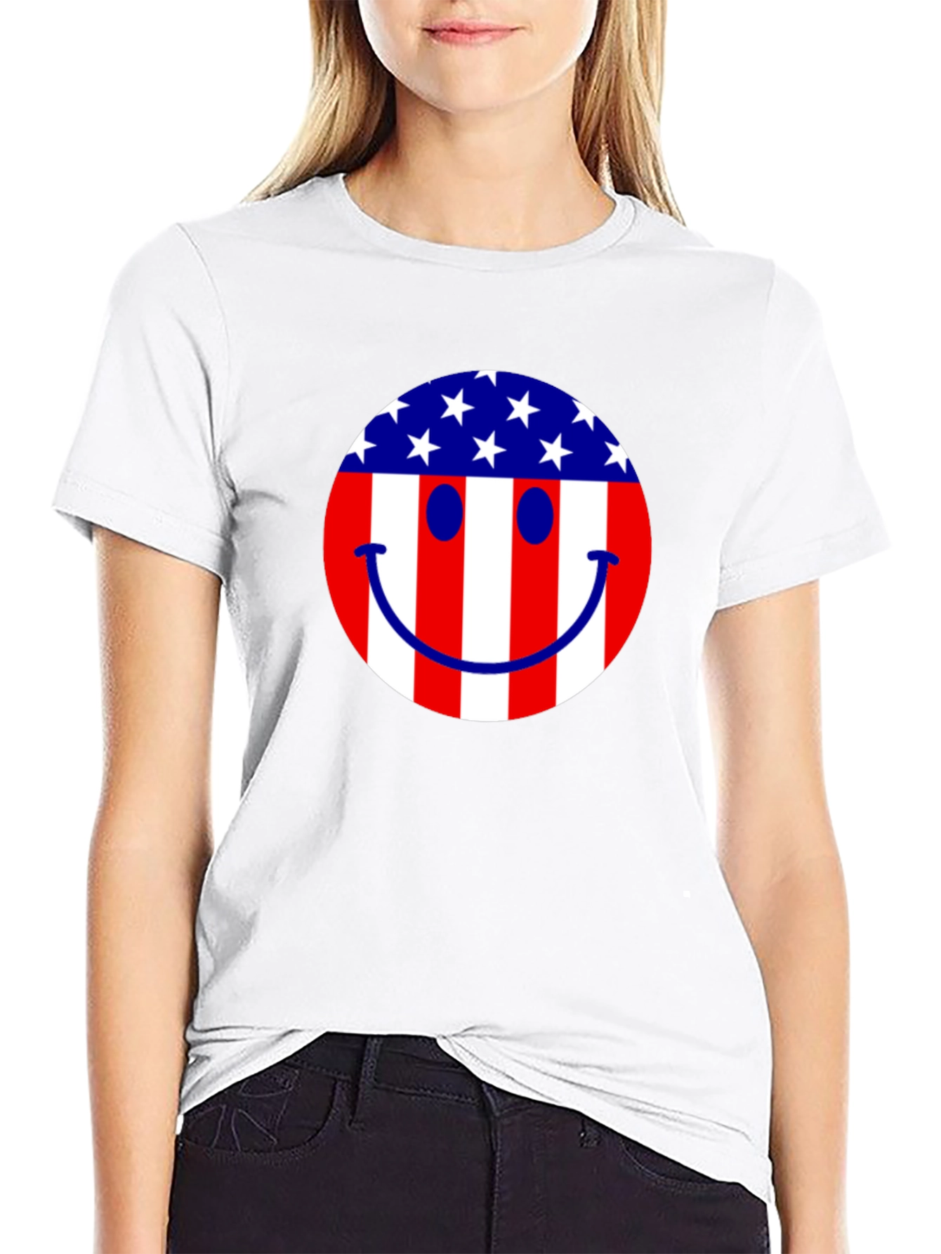 American Flag Smiley Face T-Shirt