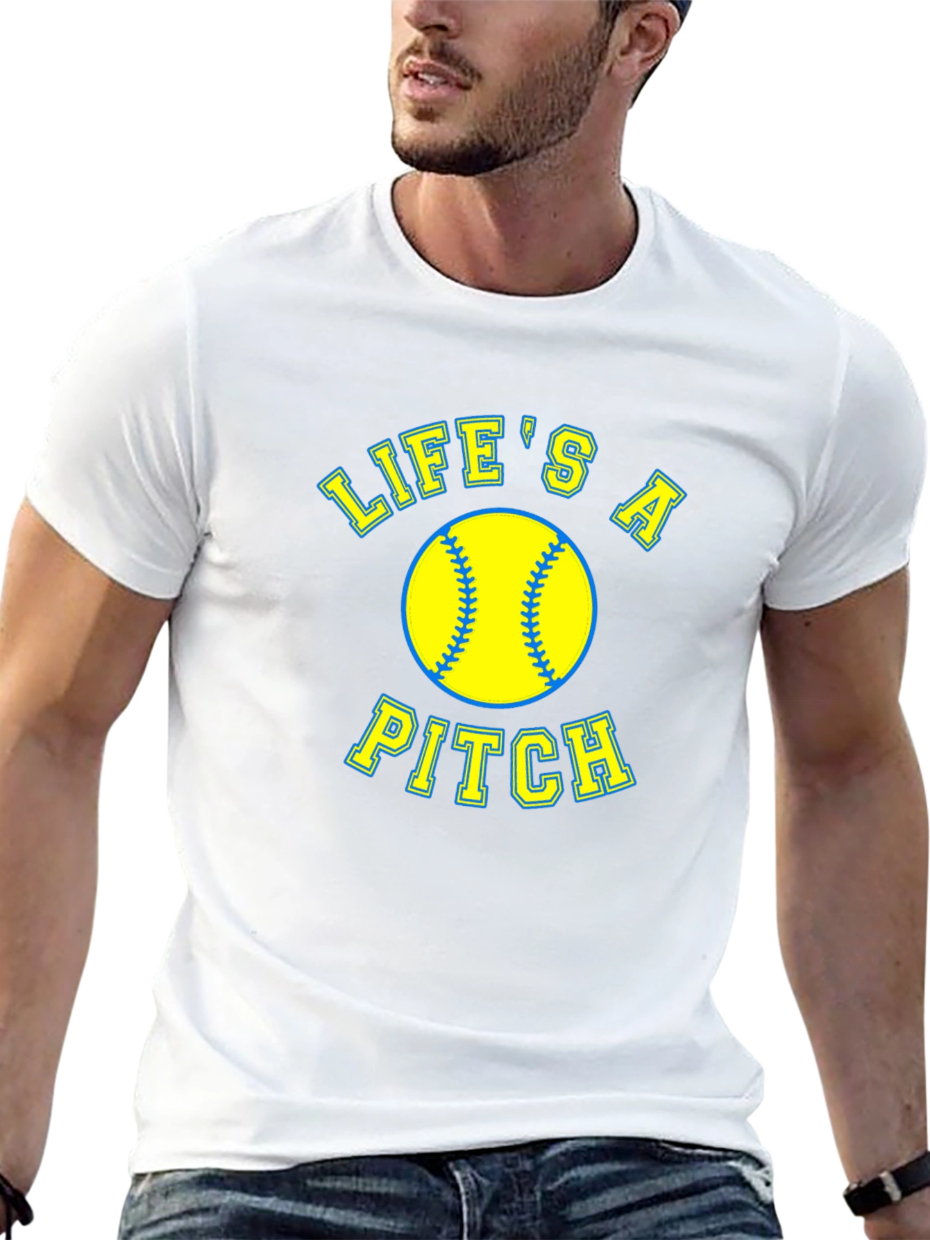 Lifes a Pitch Softball Graphic T-Shirt