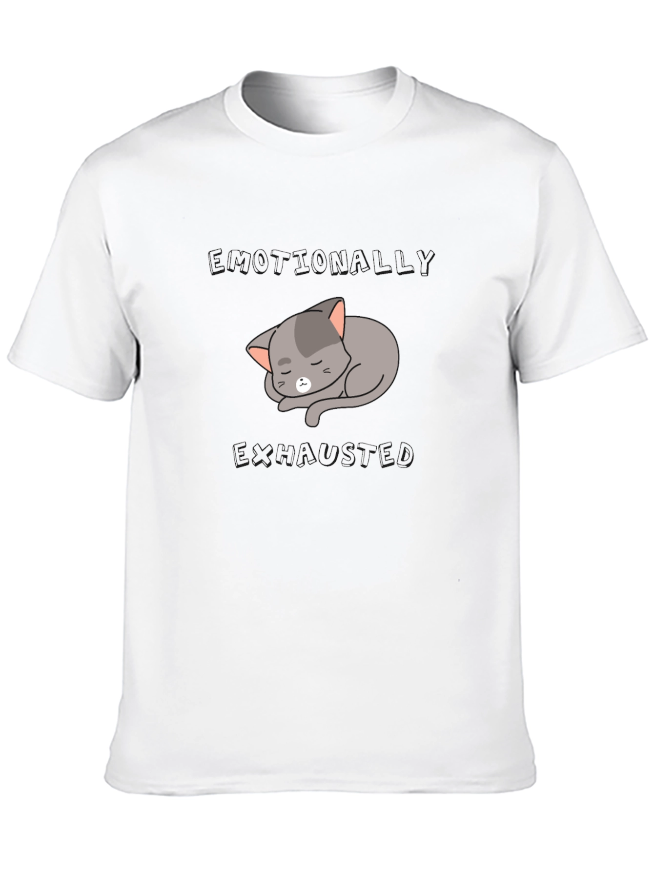 Sleeping Cat Graphic Tee - Soft Cotton Blend