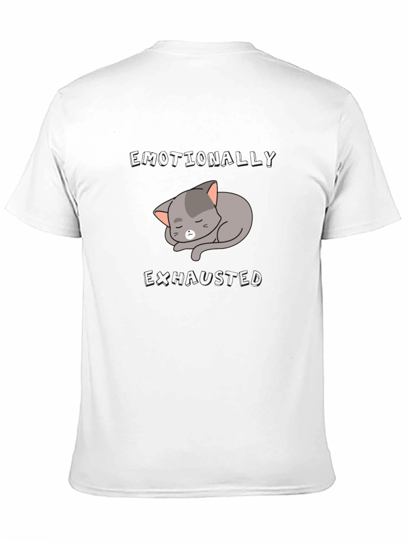 Sleeping Cat Graphic Tee - Soft Cotton Blend