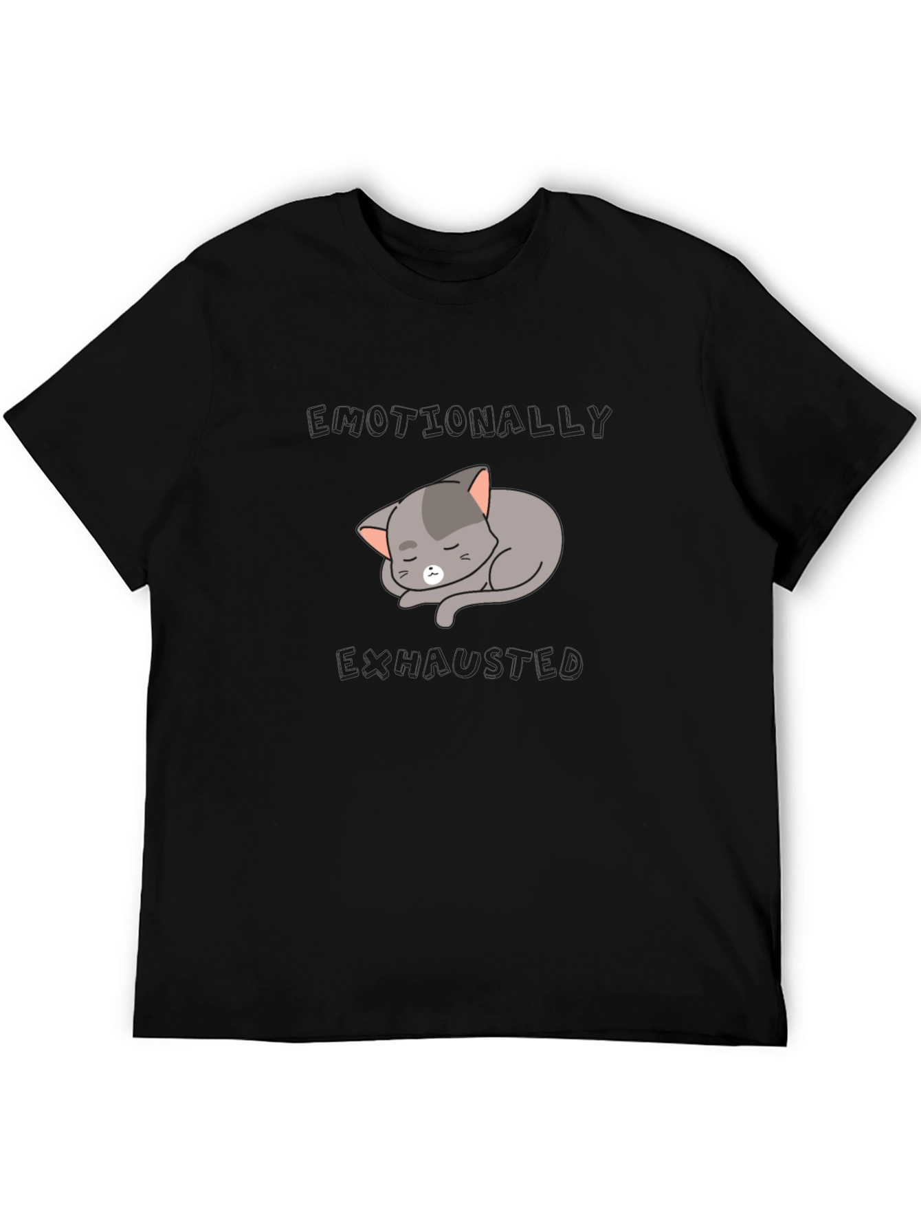 Sleeping Cat Graphic Tee - Soft Cotton Blend