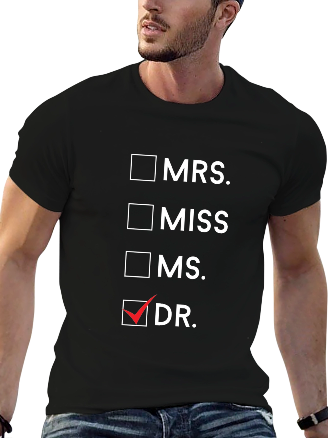 Novelty Dr. Checkbox T-Shirt - Black