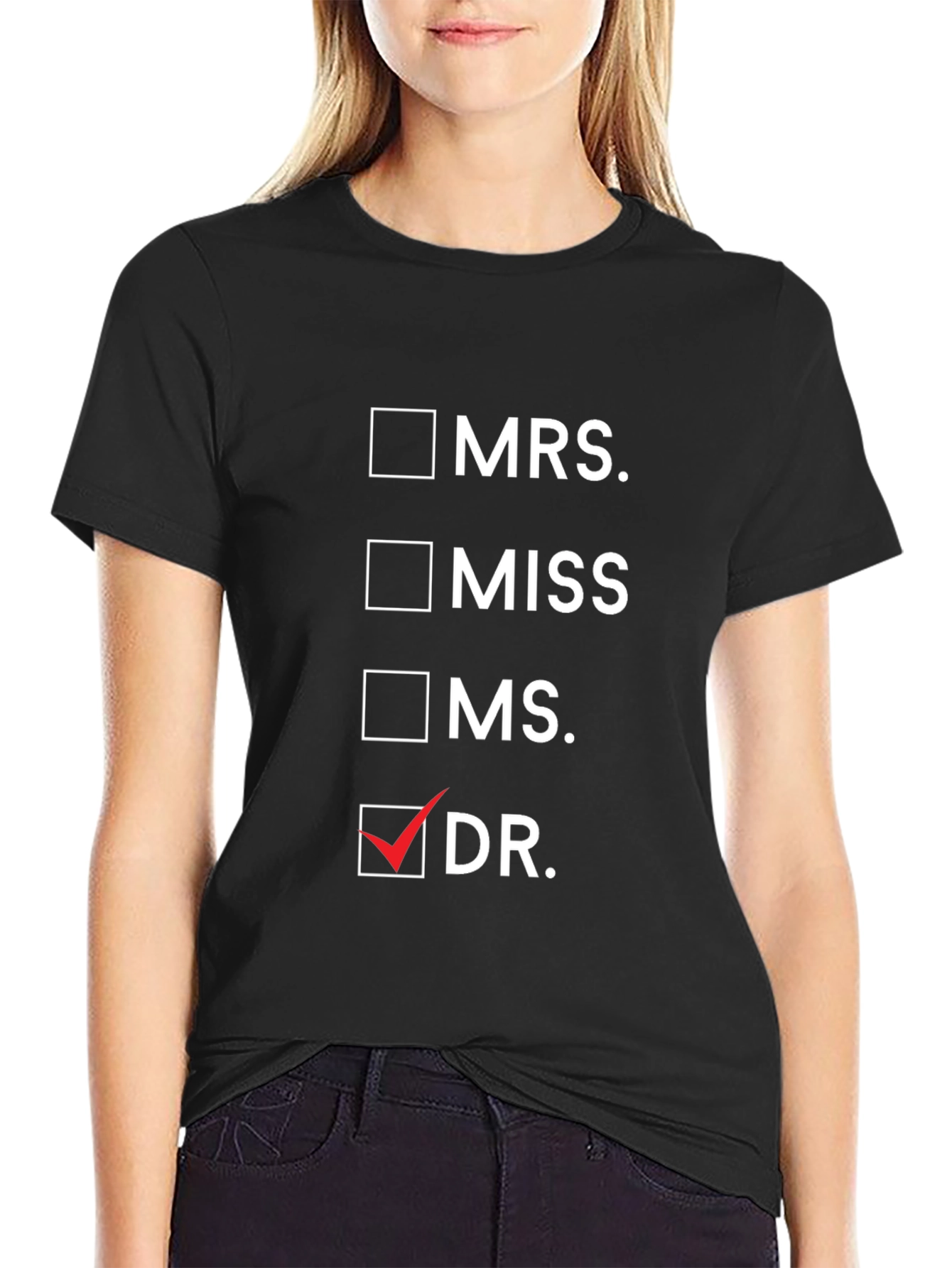 Novelty Dr. Checkbox T-Shirt - Black