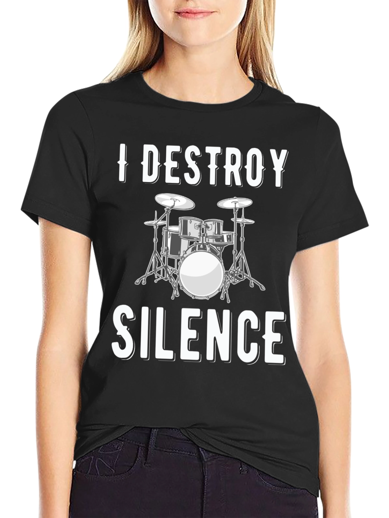 I Destroy Silence Drum Set Graphic Tee