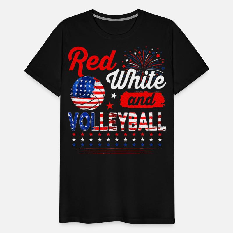 Red White And Volleyball 4th Of July American Flag