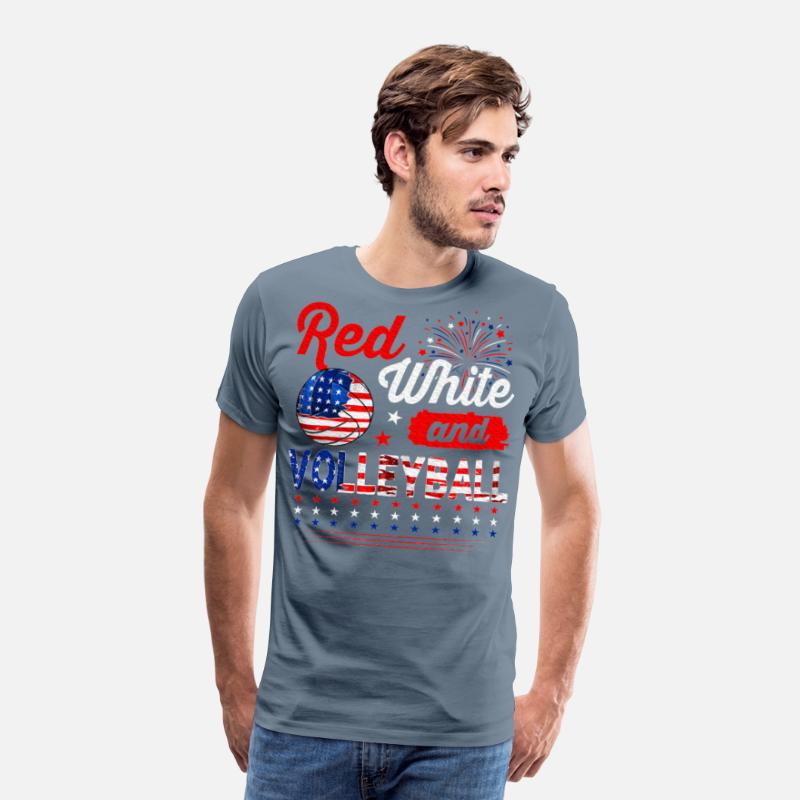 Red White And Volleyball 4th Of July American Flag
