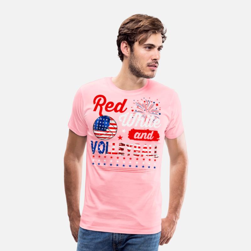 Red White And Volleyball 4th Of July American Flag